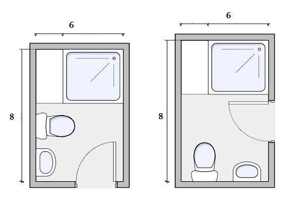 6×8 Size Bathroom Floor Plan (View 4 of 12)
