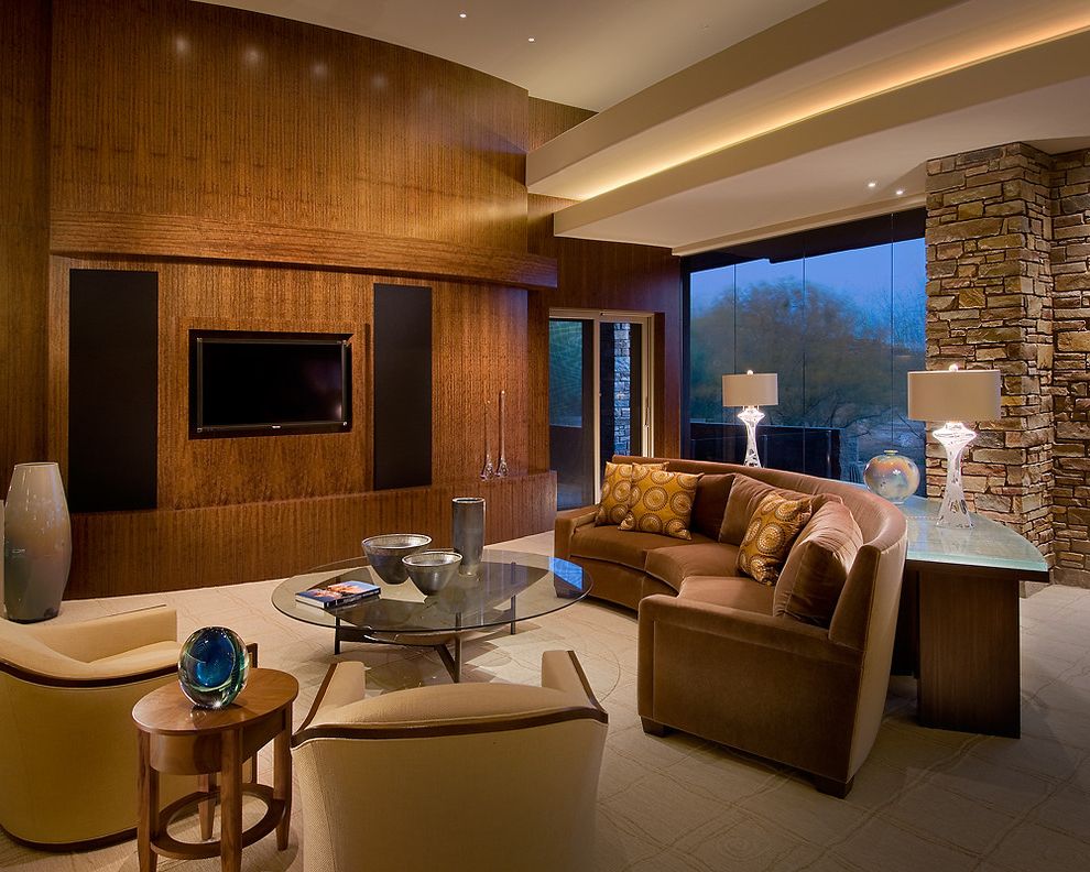 Elegant Contemporary Living Room With Curved Sofa (View 6 of 6)