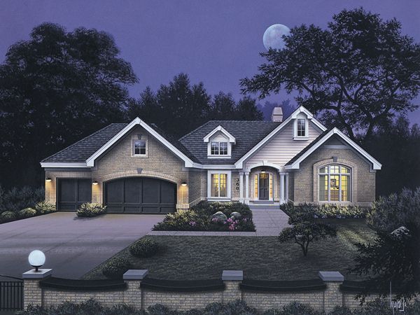 Beautiful Cape Cod House Design At Night (View 8 of 9)