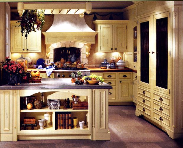 Classic Country Kitchen Designs Rustic Acents  Slands And Cabinets (View 1 of 8)
