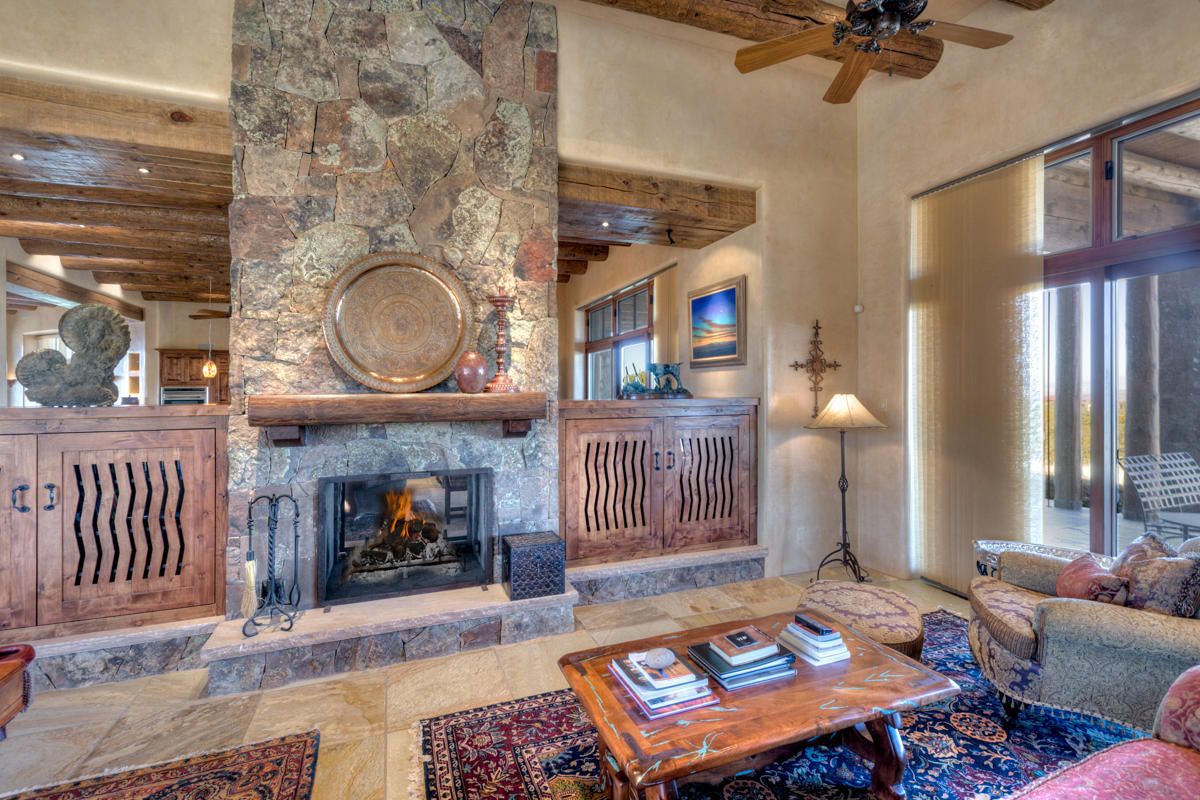 Contemporary Stone Fireplace Screen With Doors (View 5 of 13)