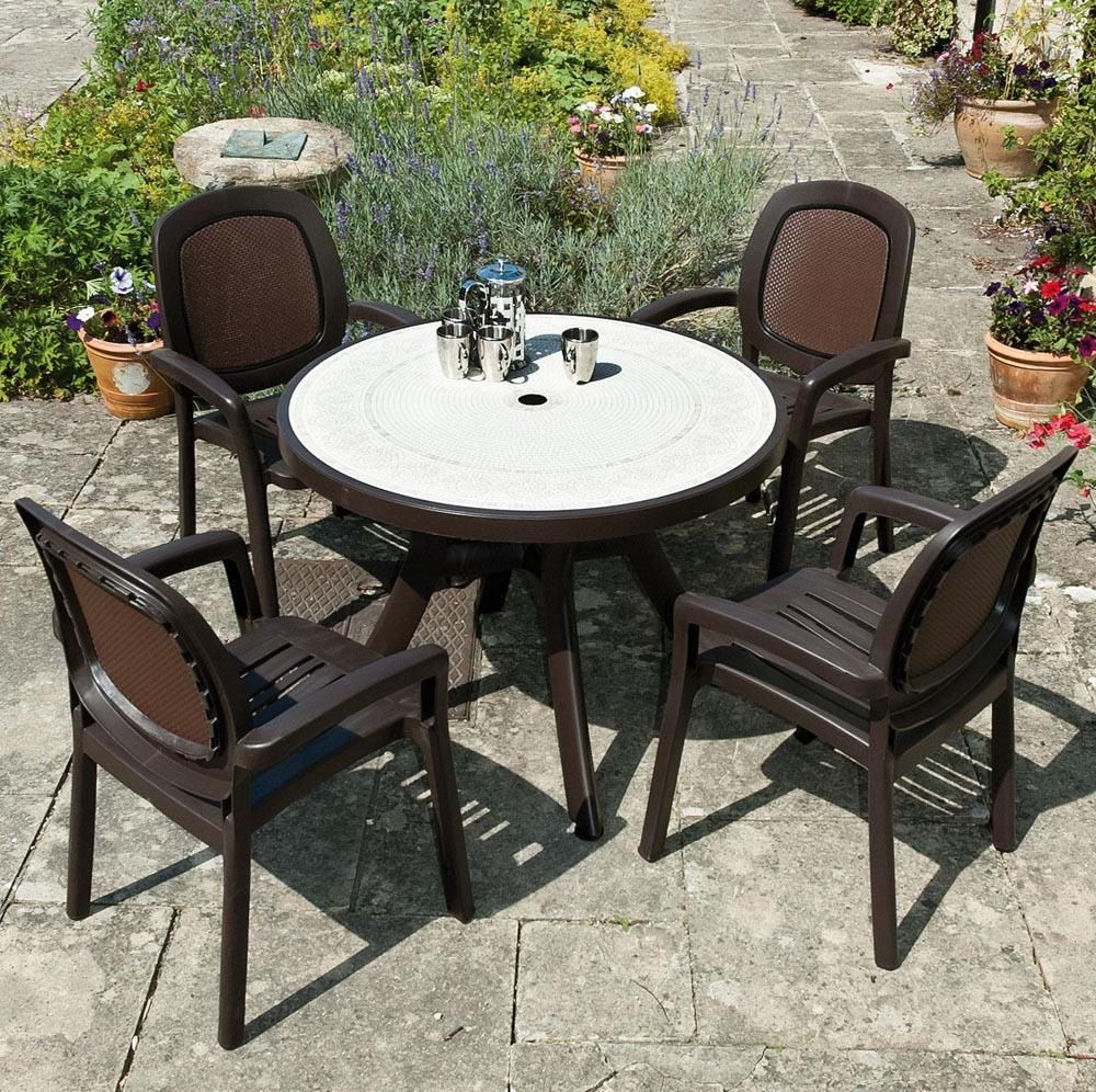 Modern Plastic Patio Chairs With Round Table (View 4 of 5)