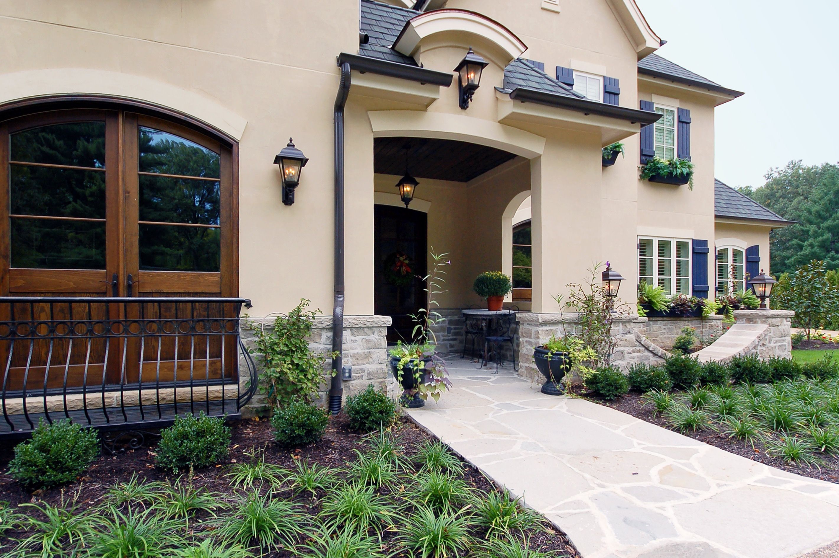 French Country Exterior Frontyard Design (Image 9 of 23)