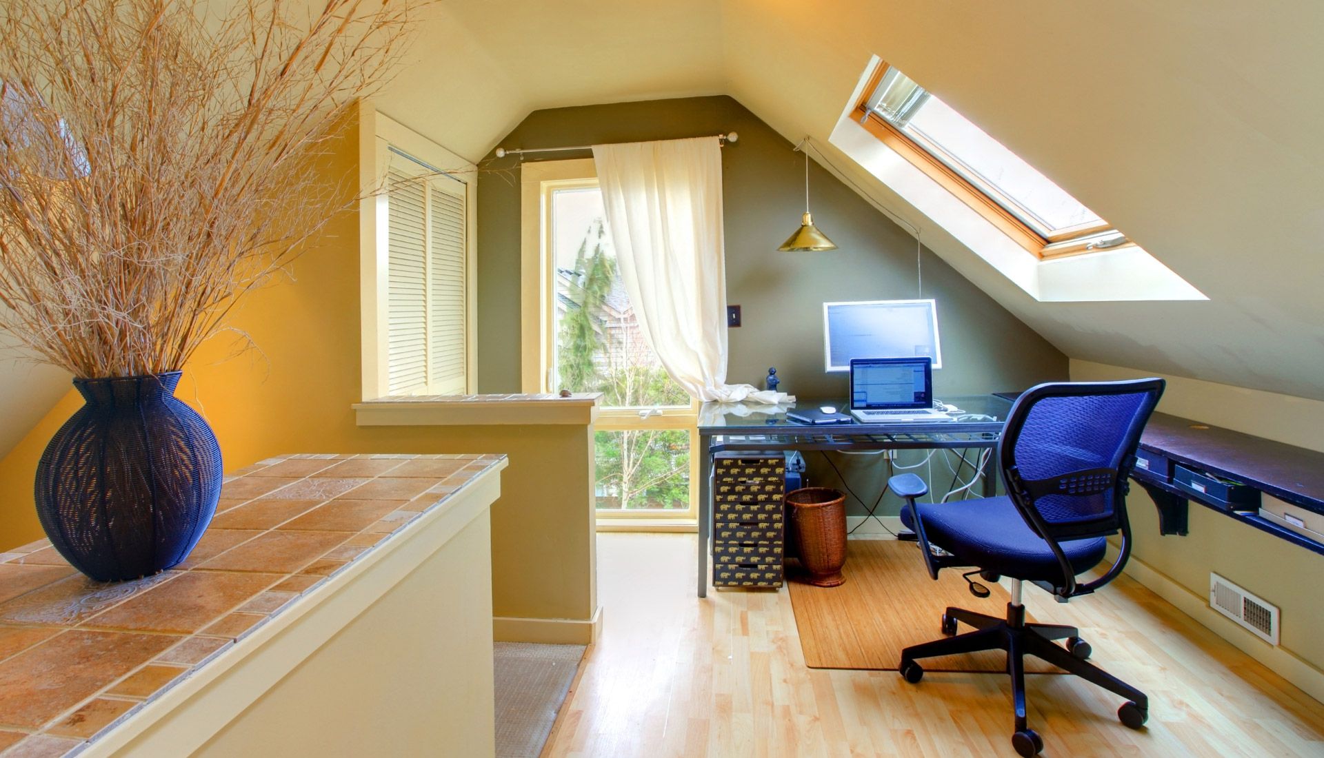 Featured Photo of Attic Interior Remodel to Modern Workplace