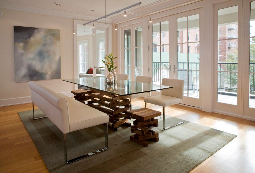 Contemporary Unique Wooden Dining Table Designs With Glass Top For Modern Dining Room (View 18 of 20)