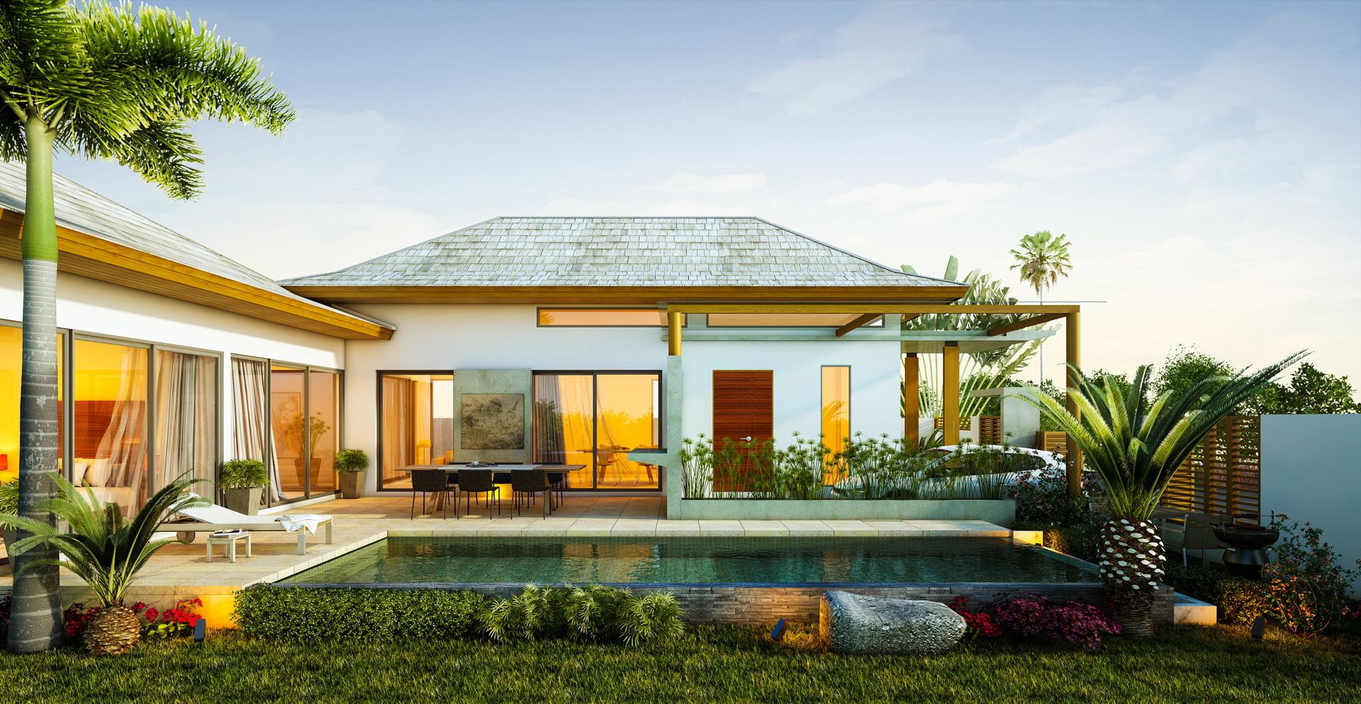 tropical island homes designs