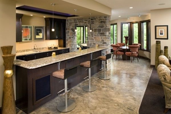 Featured Photo of Contemporary Home Bar Marble Table