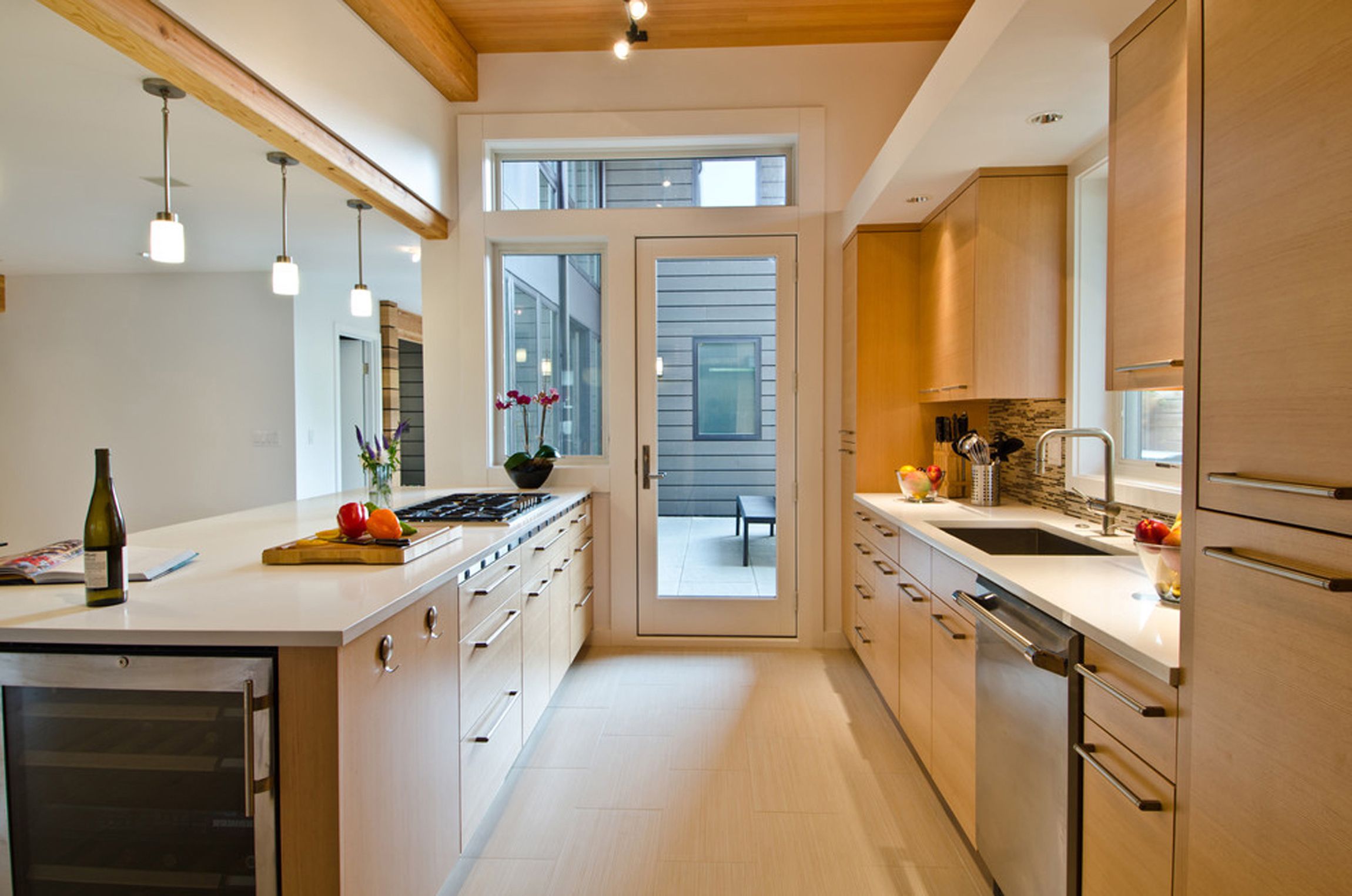 Andersen Windows Design Ideas For Stunning Kitchen Contemporary Design Ideas With Contemporary Kitchen Fir Cabinet Fir Cabinets Galley Kitchen Glass Door Kitchen Island (View 15 of 39)