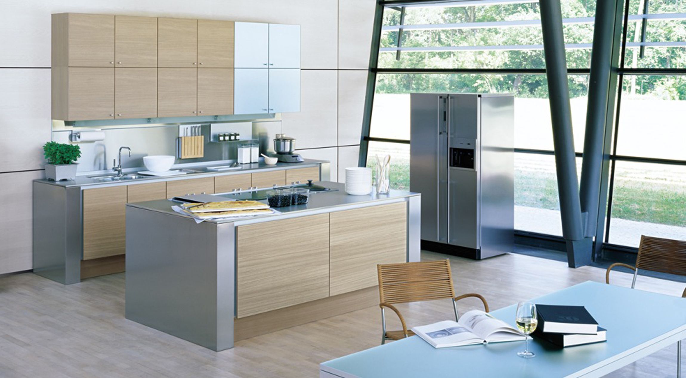 Concept For Contemporary Kitchen Design Wood Stainless Steel (View 17 of 39)