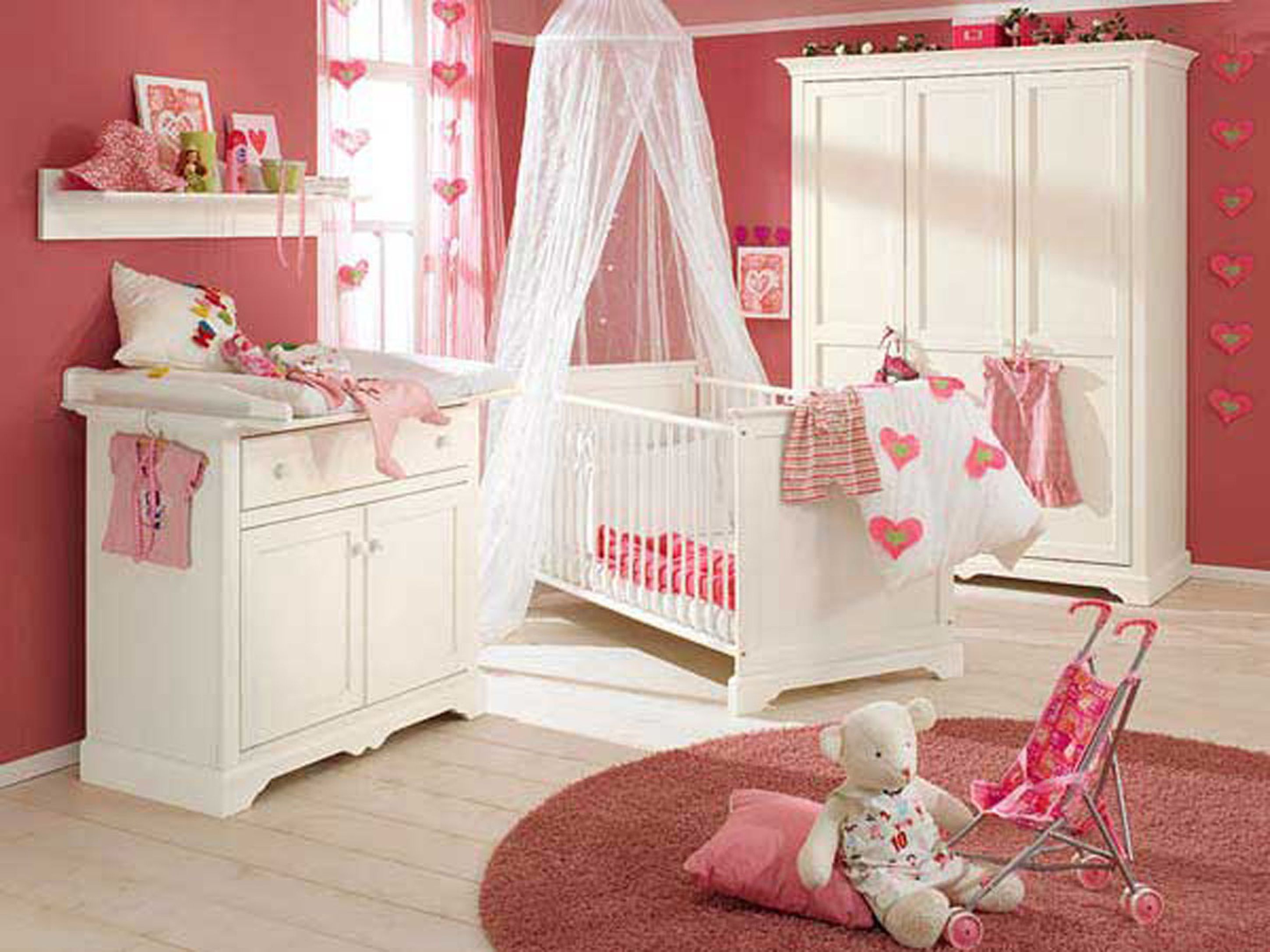 Romantic White Baby Room Design Idea With White Crib With White Curtain White Wardrobe And White Cabinet With White Pillow Cute Baby Room Design Ideas (View 2 of 39)