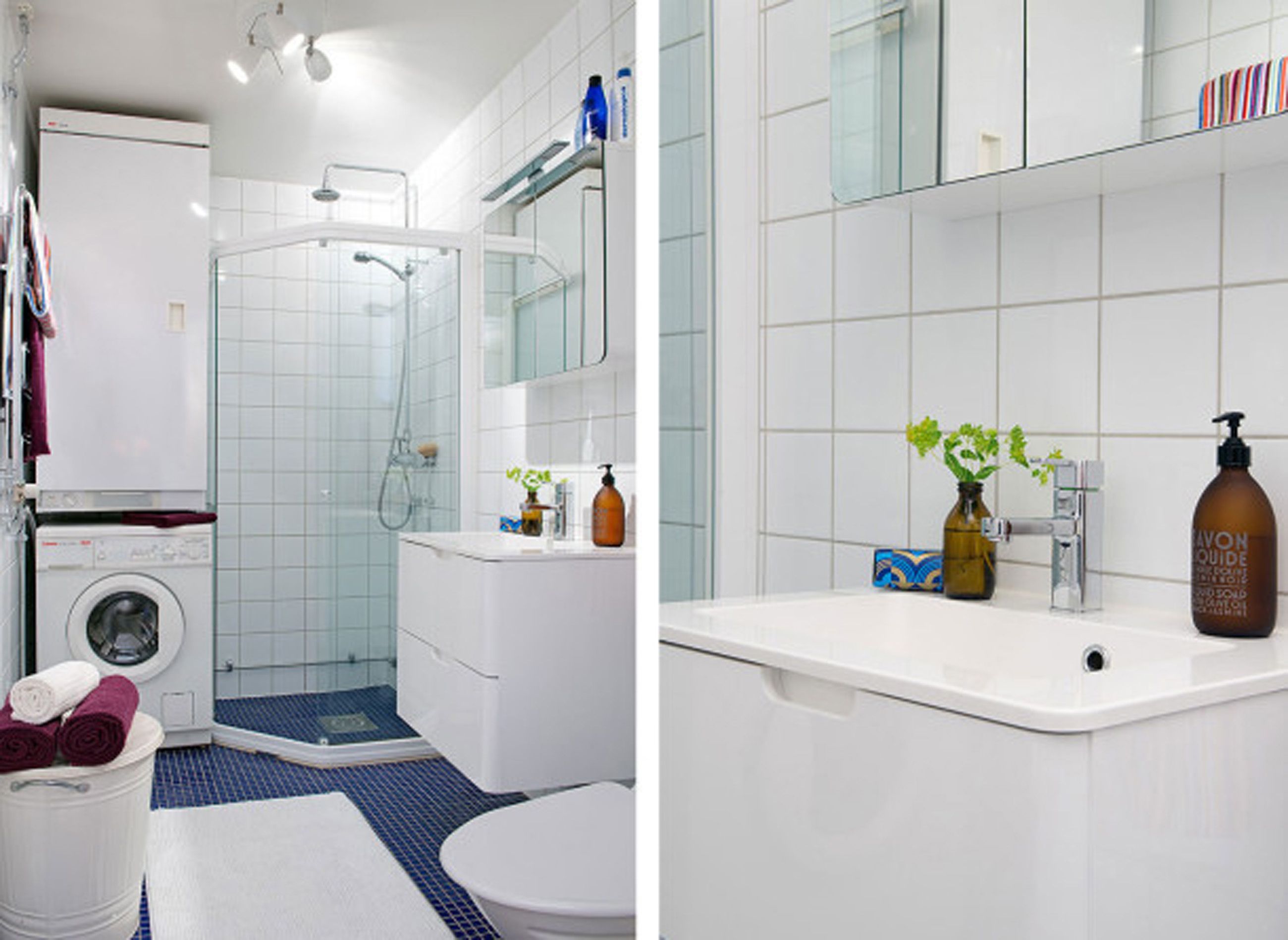 Simple Bathroom Interior Minimalist Scandinavian Bathroom Apartment Design With Glas Room Divider White Ceramic (View 3 of 23)