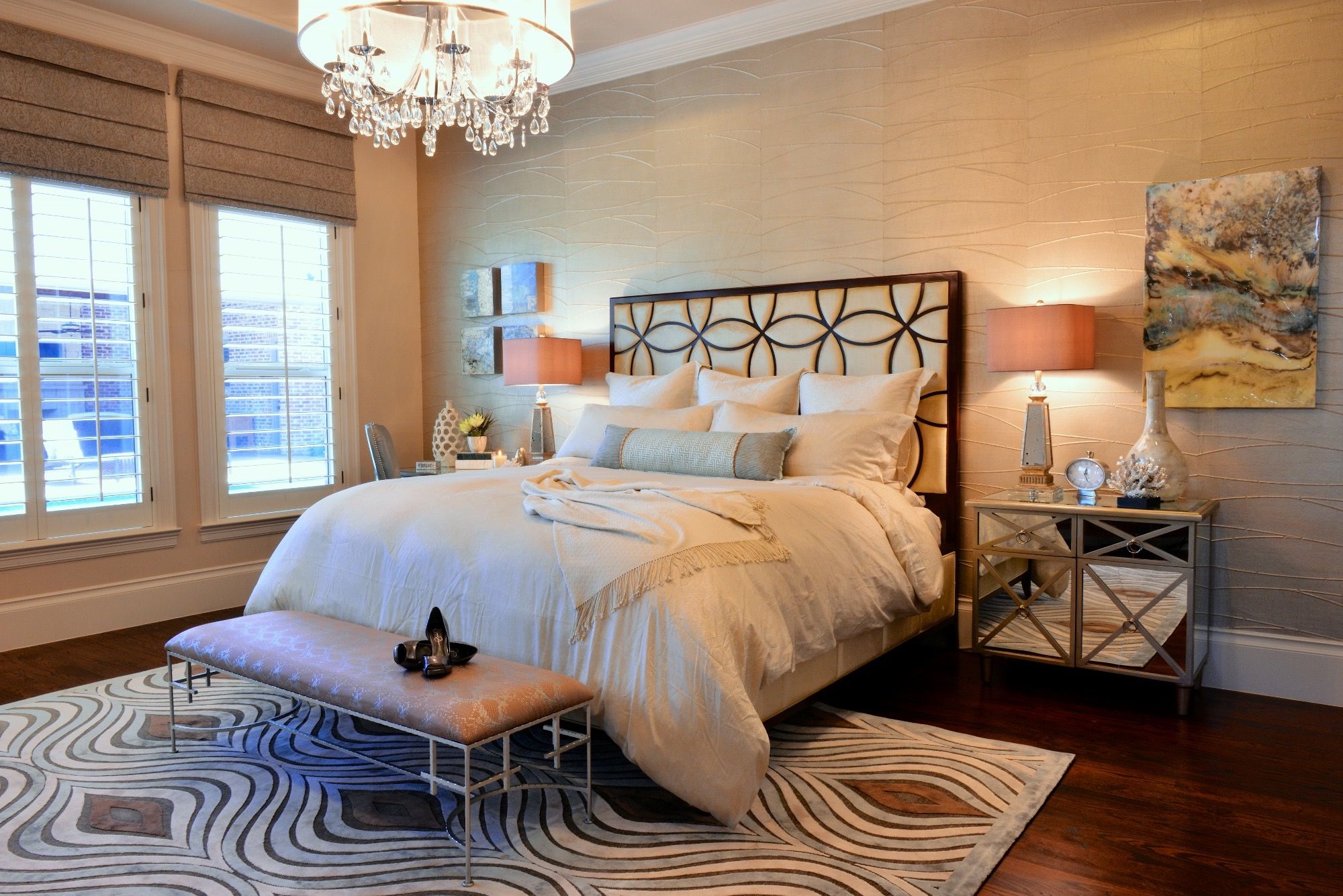 2017 Elegant Master Bedroom With Pastel Color Palette (View 1 of 28)