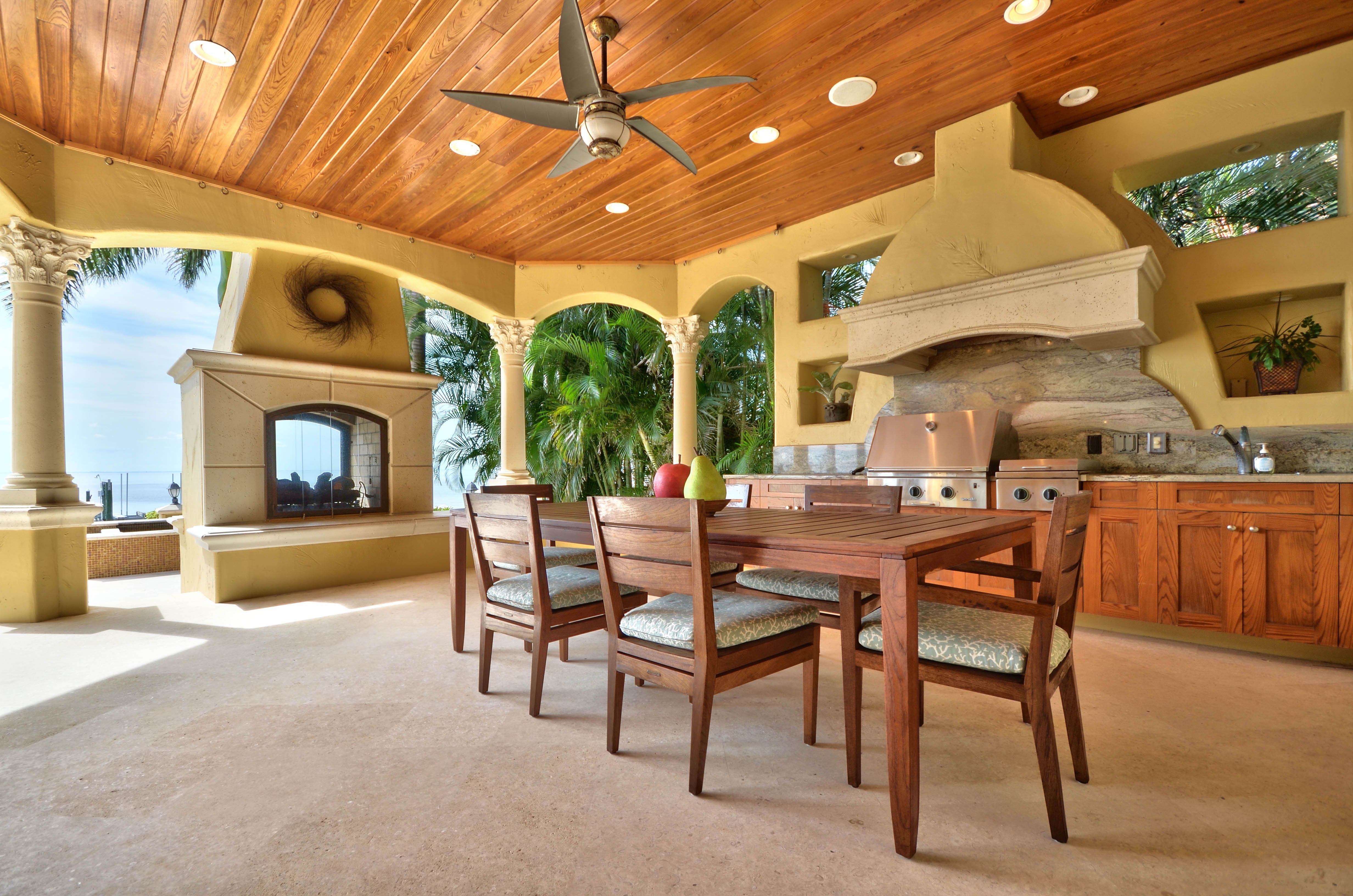 Beautiful Tropical Patio Kitchen And Dining Area  (View 3 of 33)