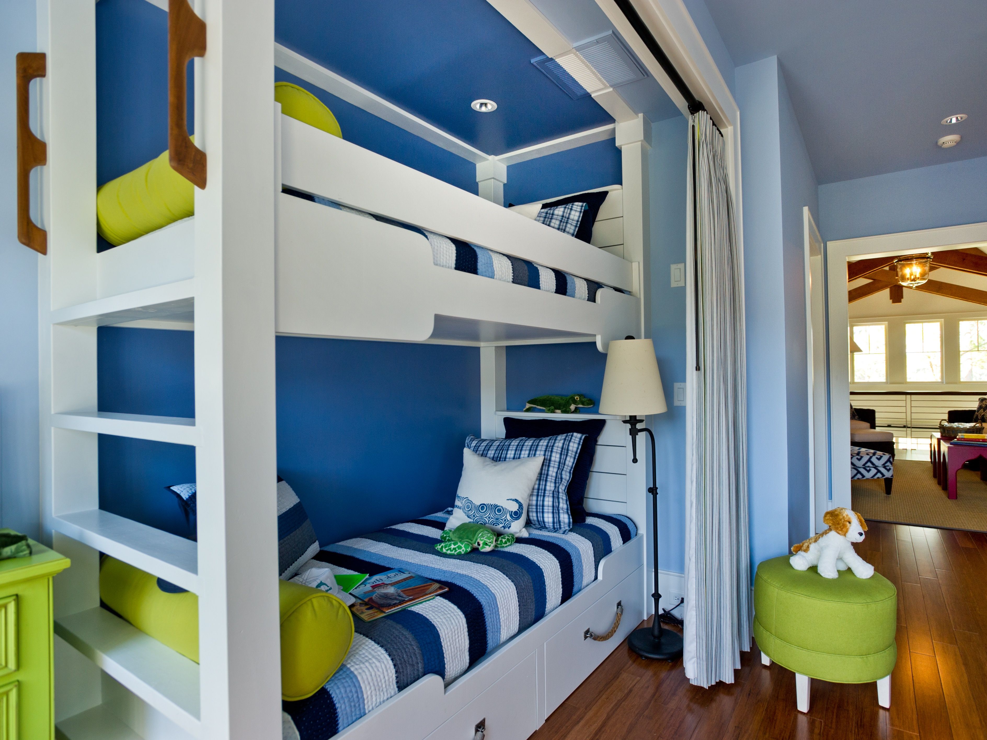 Modern Blue Kids Bedroom With Bunk Beds (View 30 of 35)