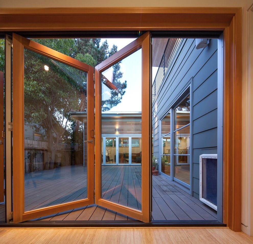 Amazing Modern Wooden Frame Bifold Glass Doors  (View 3 of 24)