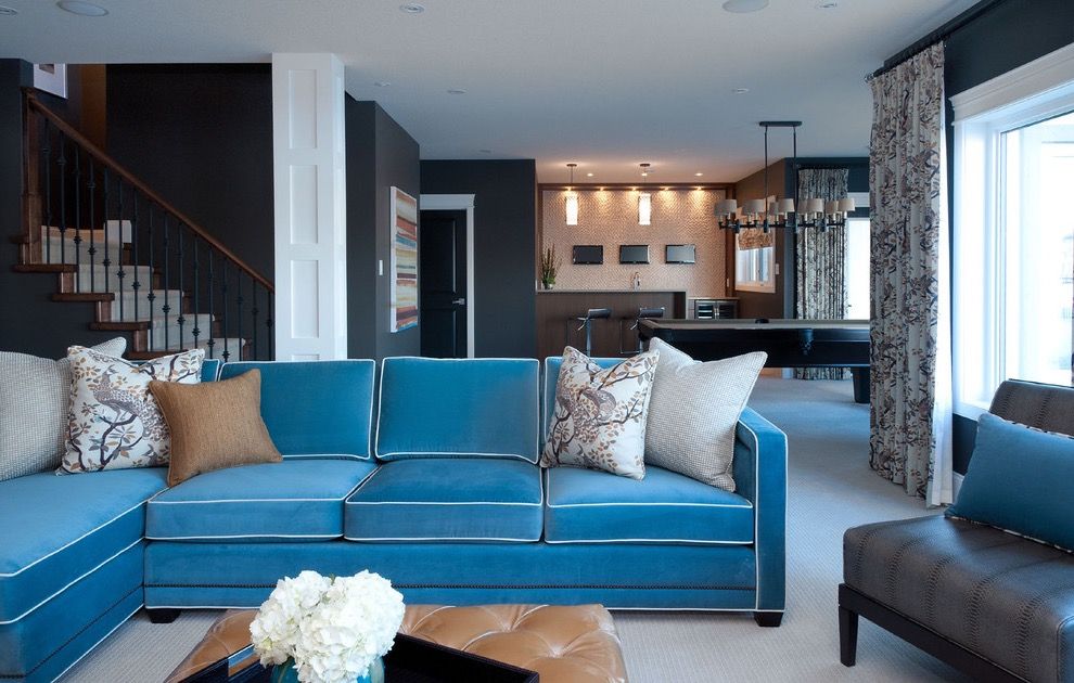 Eclectic Blue Sofa For Modern Living Room Decor (View 9 of 25)
