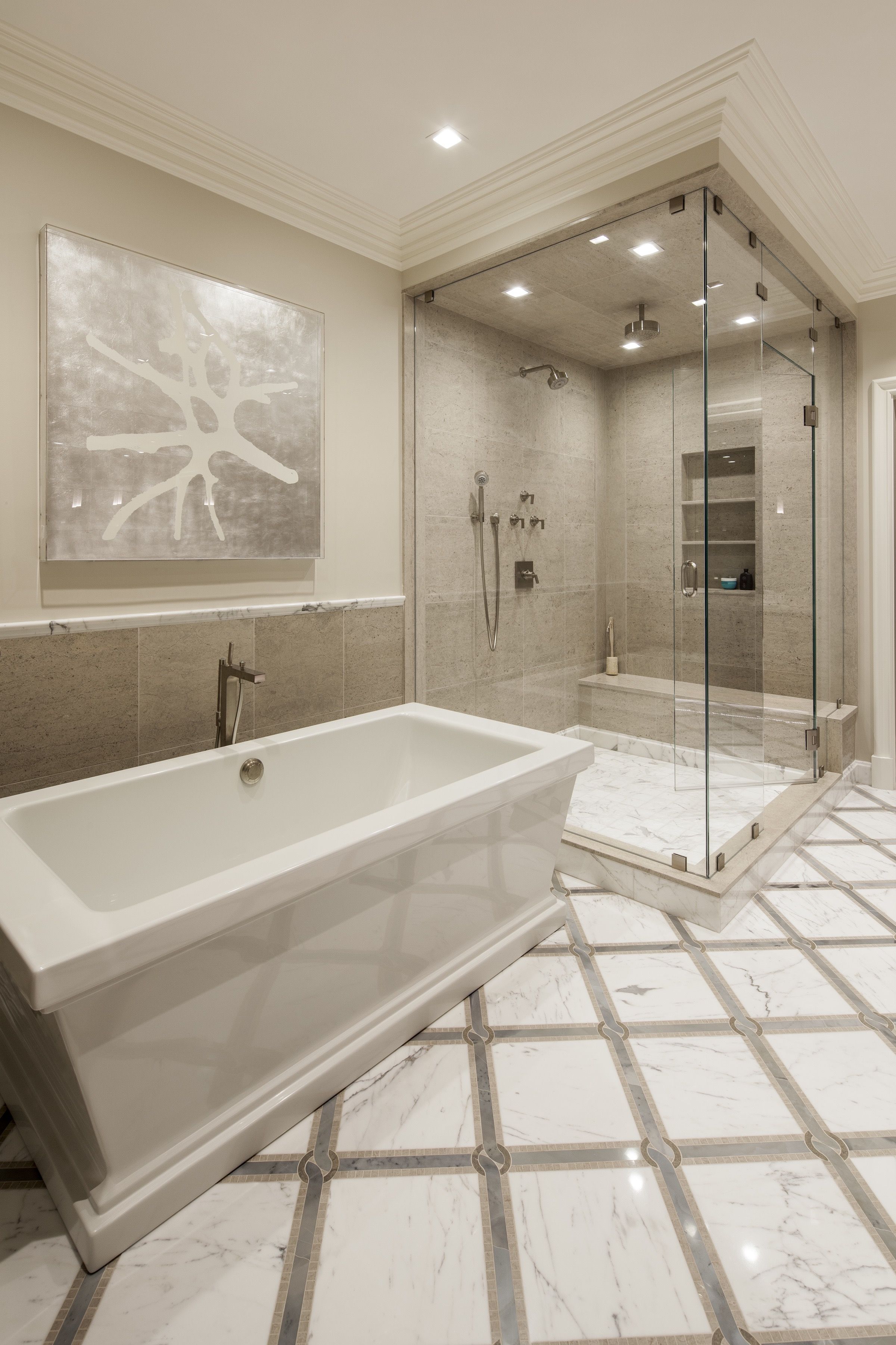 Elegance Spa Worthy Bathroom With Soaker Tub And Walk In Shower (View 13 of 29)