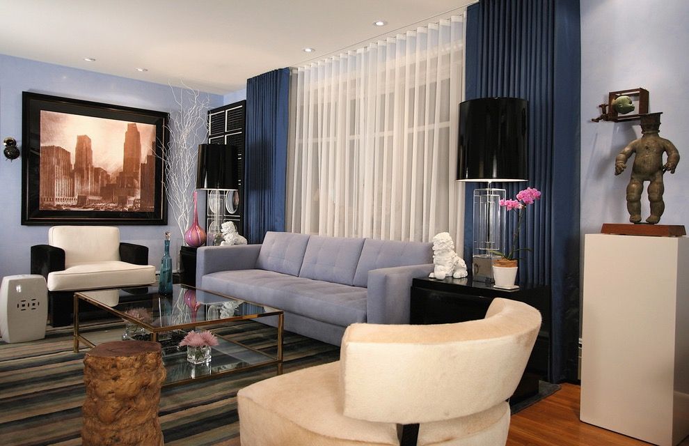 Modern Blue Curtain For Eclectic Living Room (View 19 of 25)