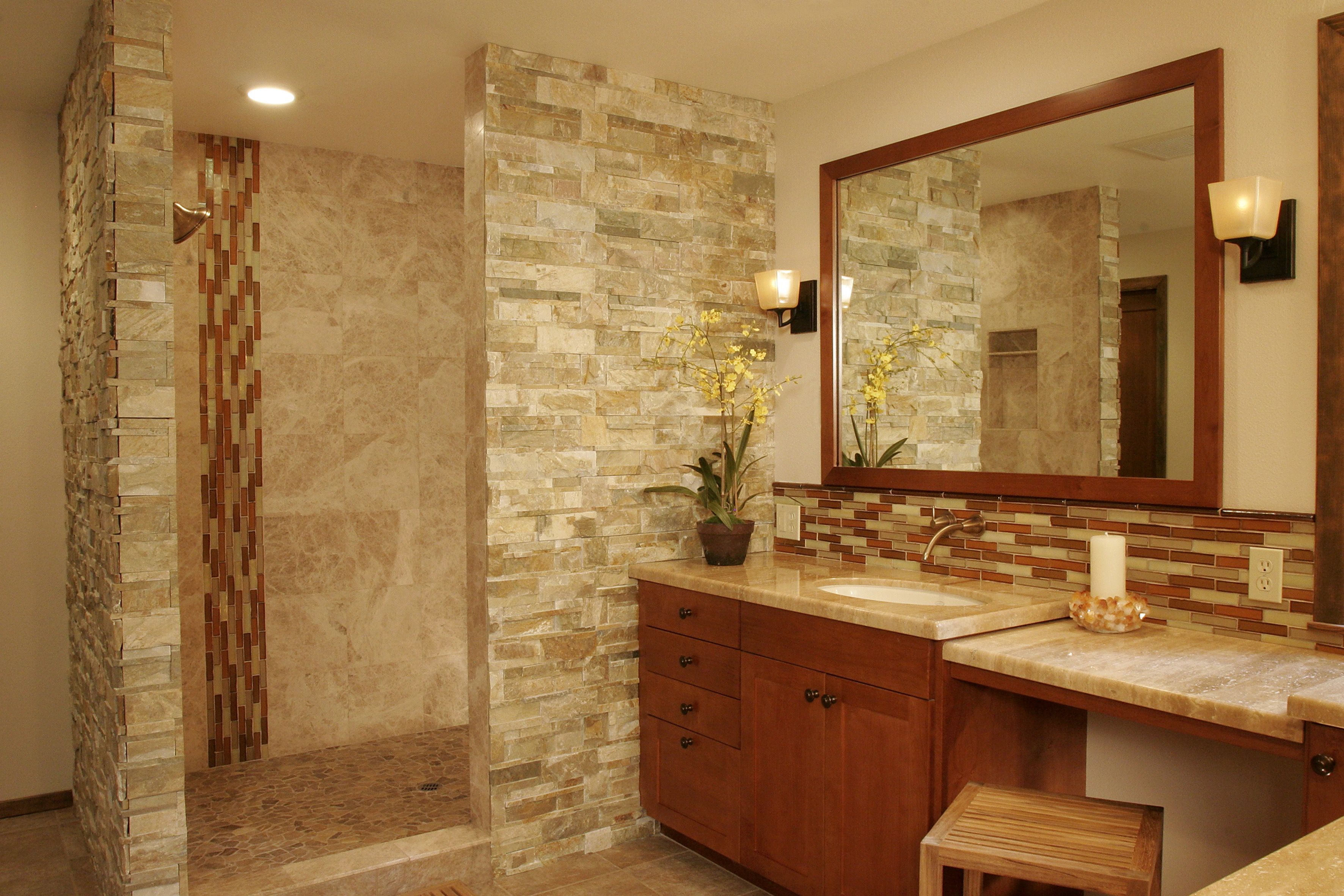 Modern Stone Bathroom Wall For Vintage Nuance (View 17 of 18)