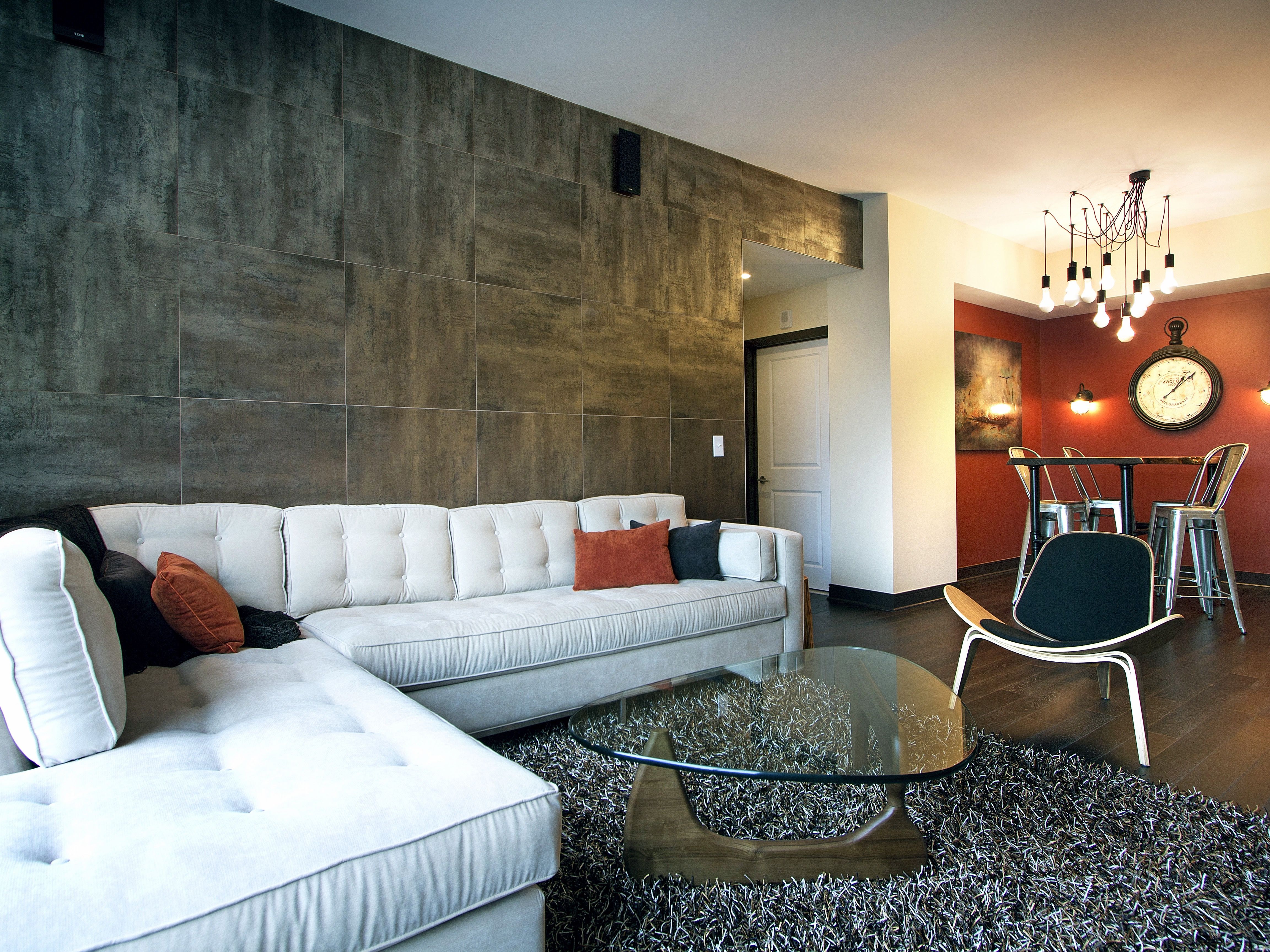 Contemporary Gray Tile Wall Decor For Living Room (View 4 of 30)