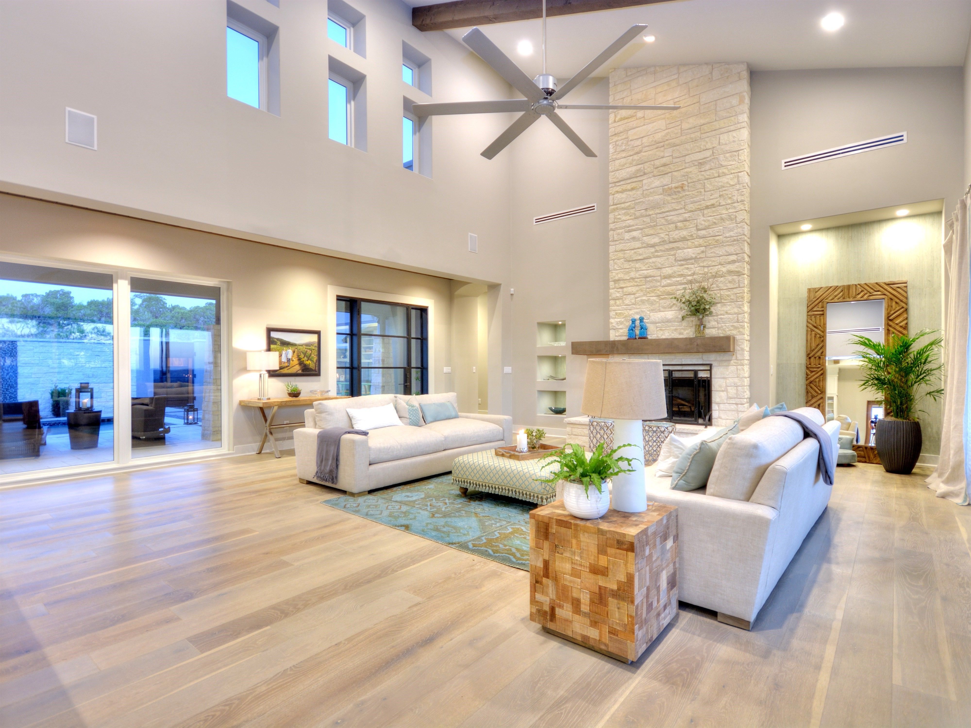 Contemporary Living Room With Light Hardwood Flooring (View 5 of 34)