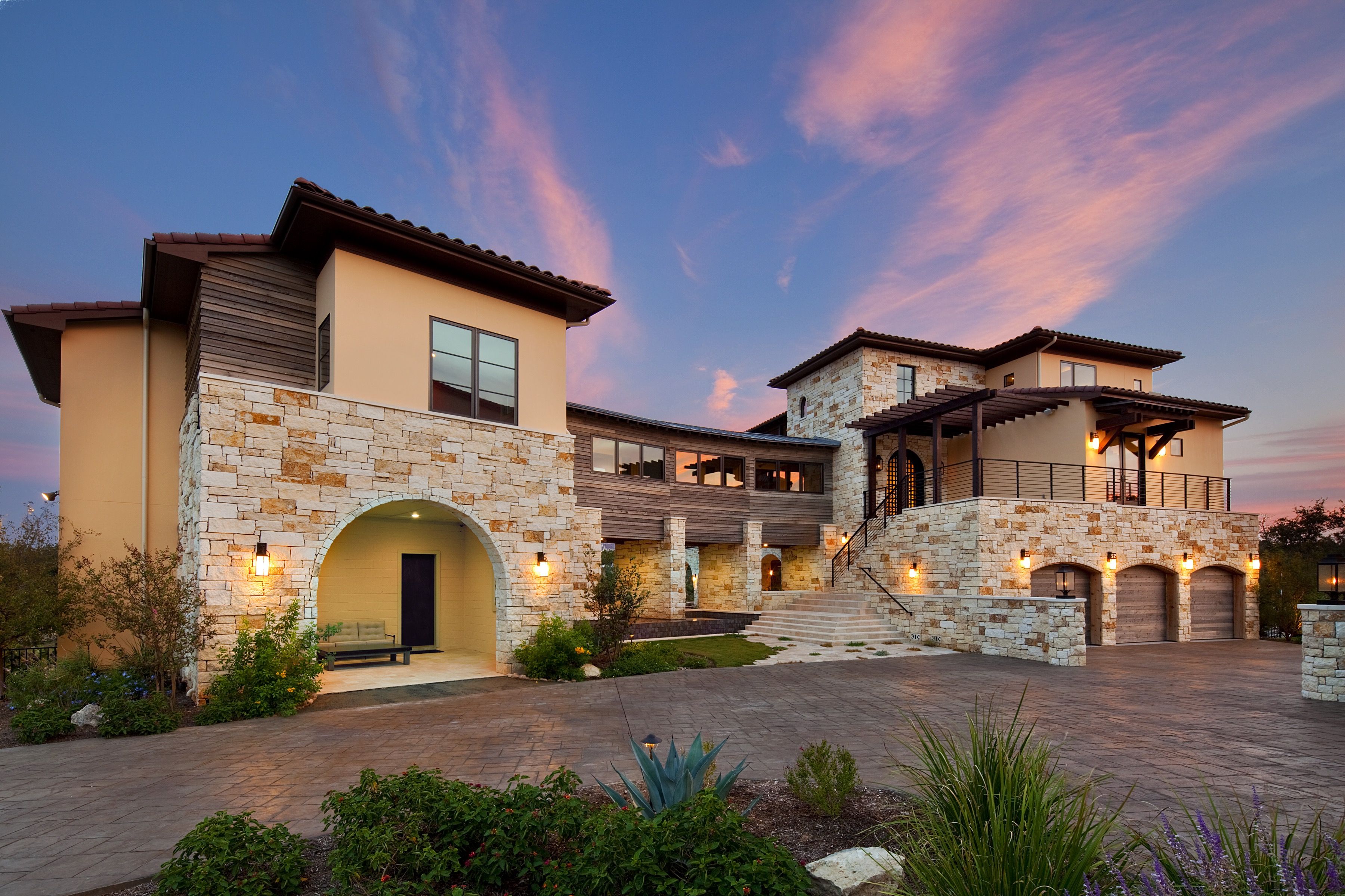 Contemporary Style Mediterranean House Exterior (View 9 of 30)