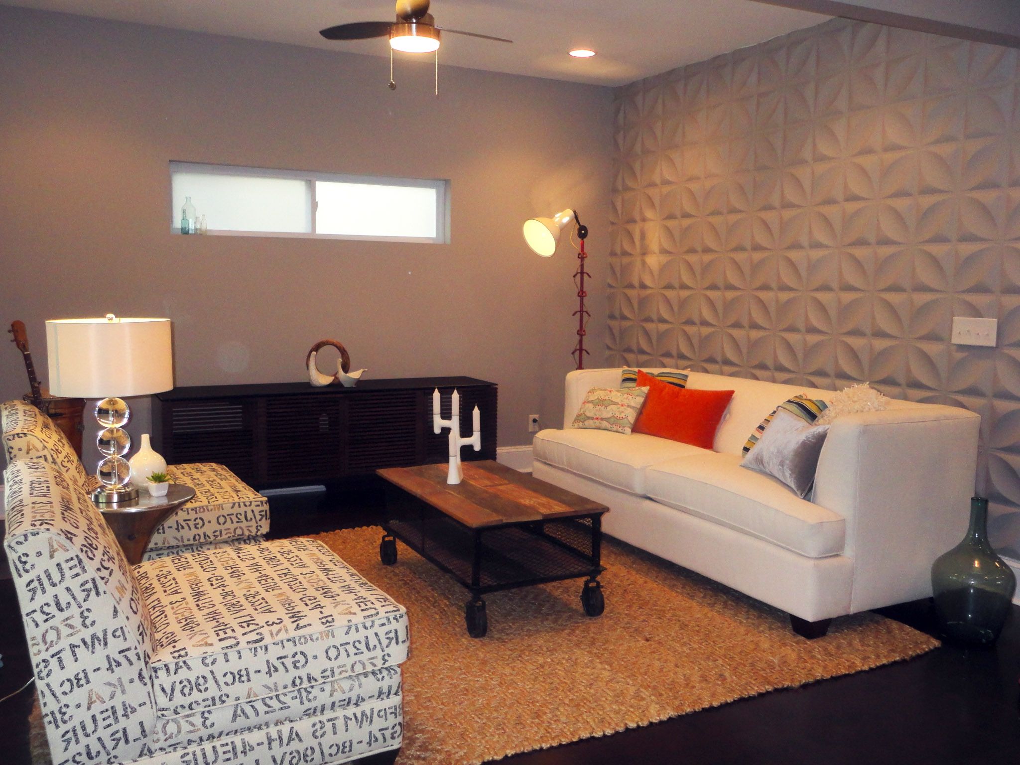 Dimensional Tile Accent Wall Decor For Contemporary Living Room (View 2 of 30)