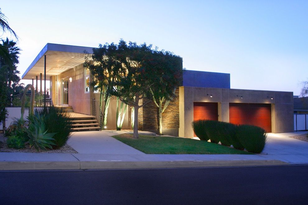 LED Lighting Under Tree For Modern House Landscape (View 7 of 33)