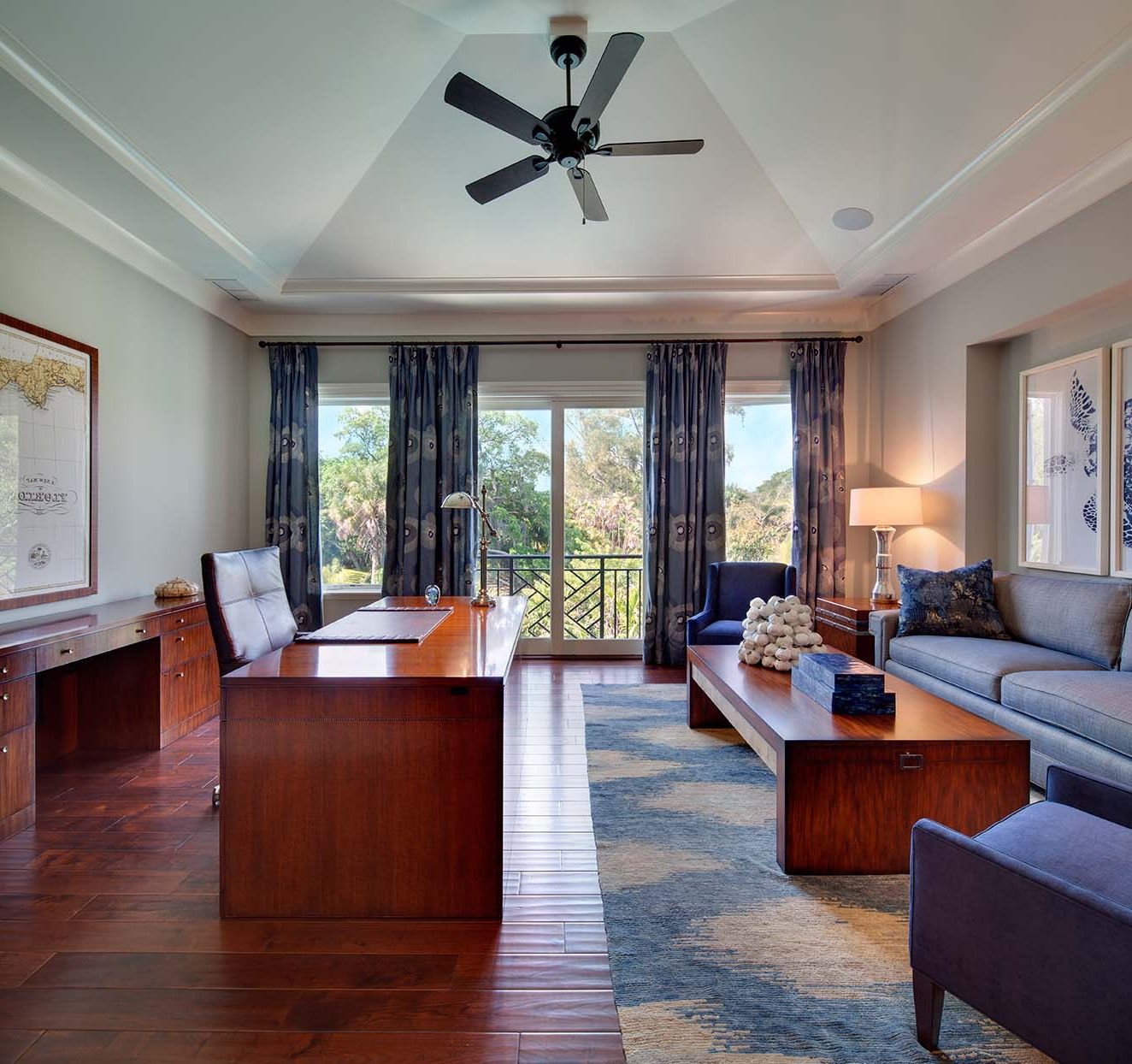 Luxury Modern Home Office Features Hardwood Floor (Photo 3 of 17)