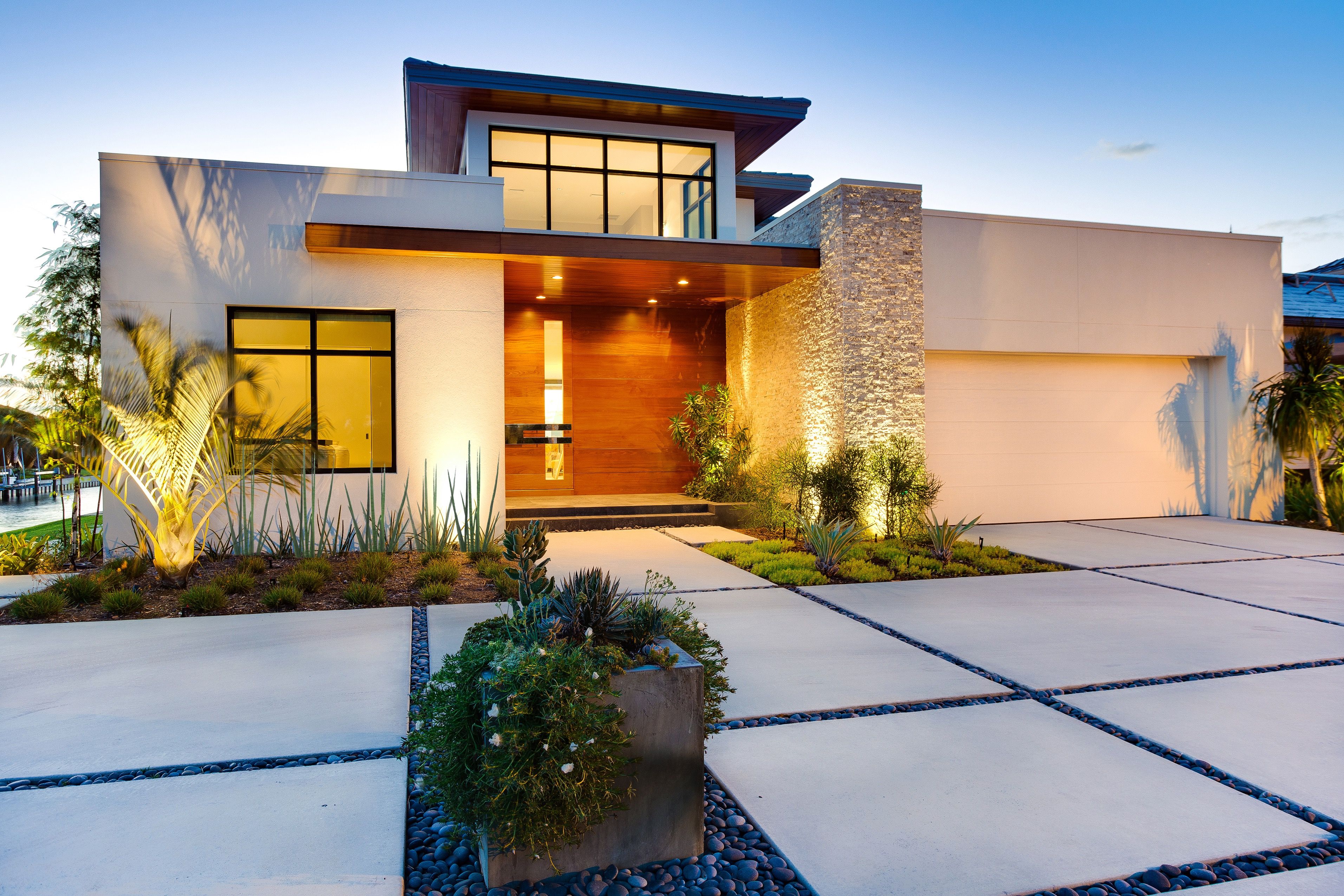 Modern Front Yard Landscape Features Formed Concrete Pads (View 22 of 30)