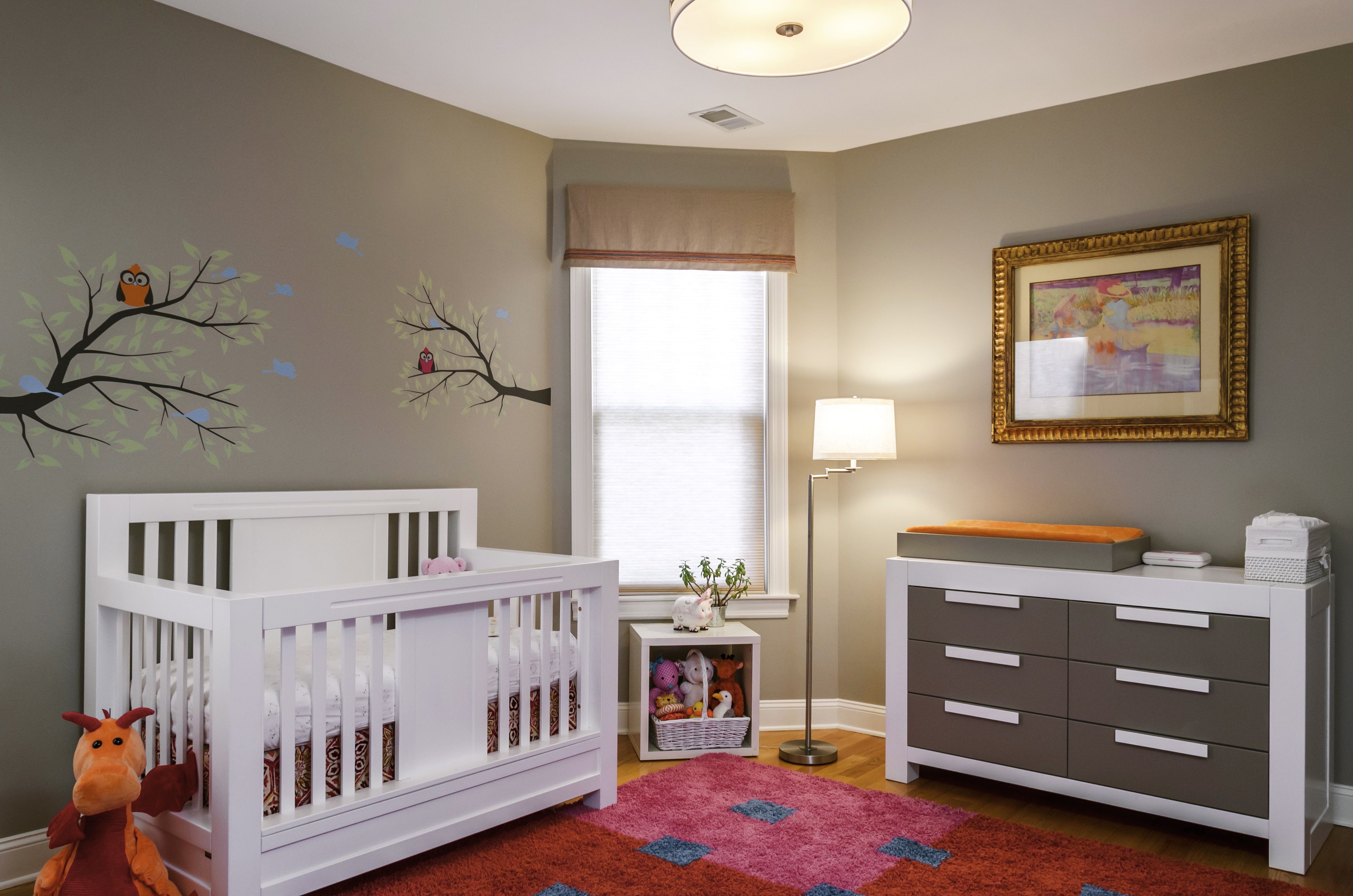 Modern Gray Baby Room With White Furniture (View 25 of 33)