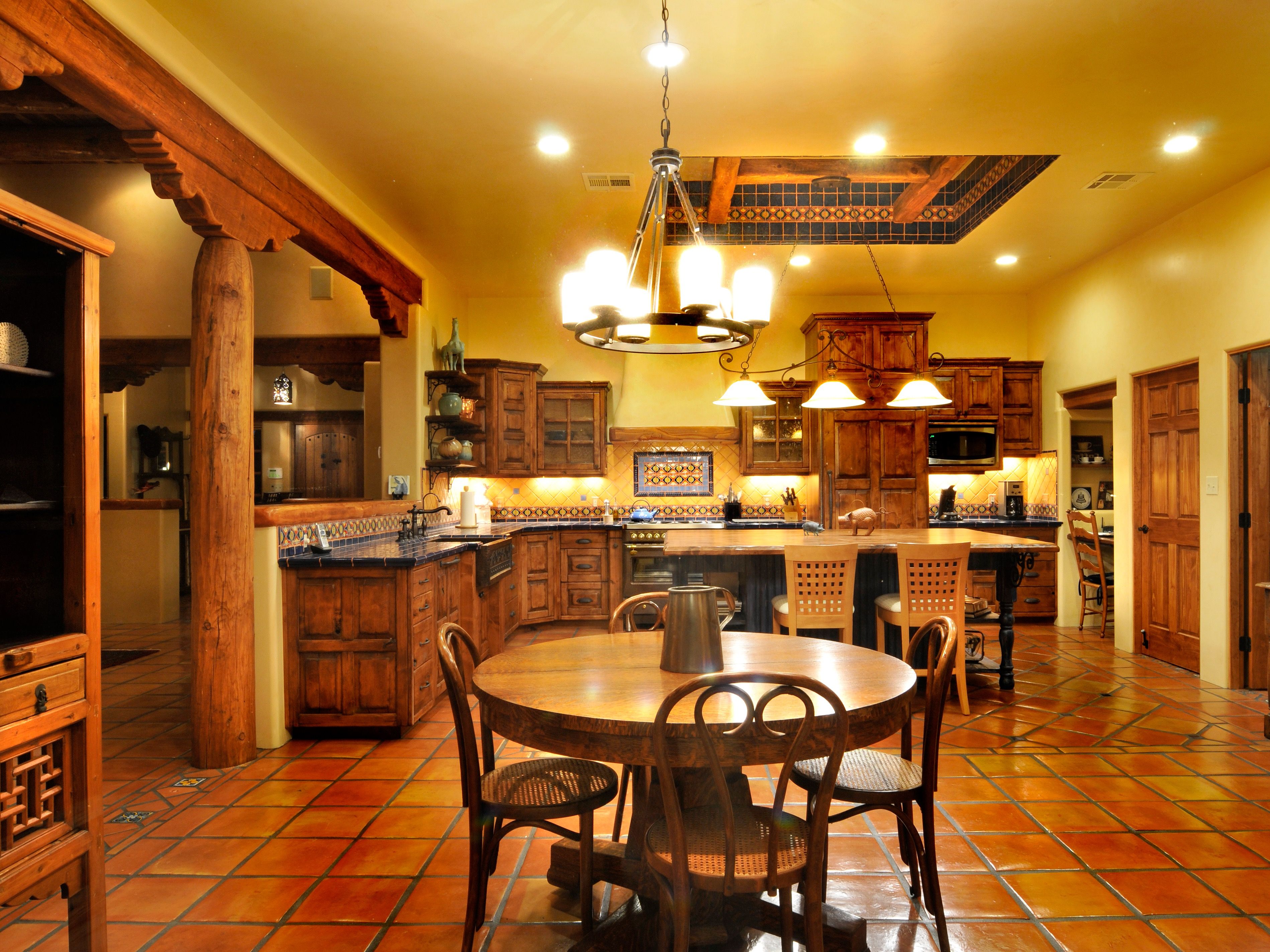 Southwestern Dining Room And Kitchen Interior Combine (View 1 of 11)