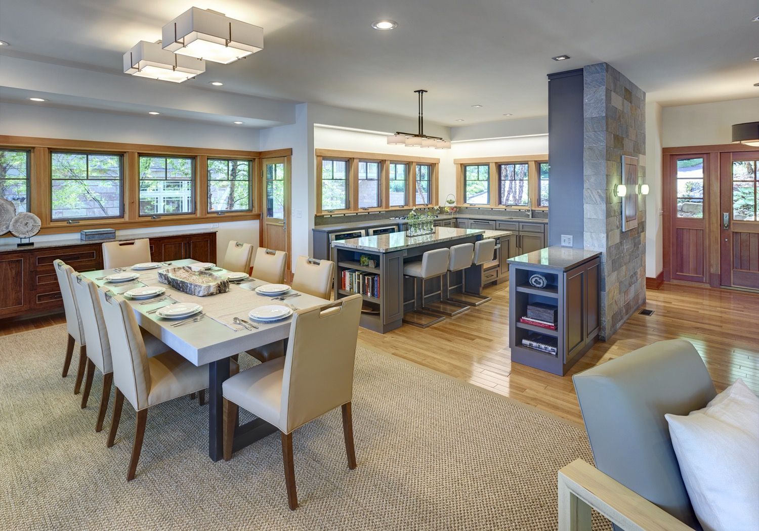 Contemporary Open Floor Plan Kitchen And Dining Room Combo (View 4 of 20)