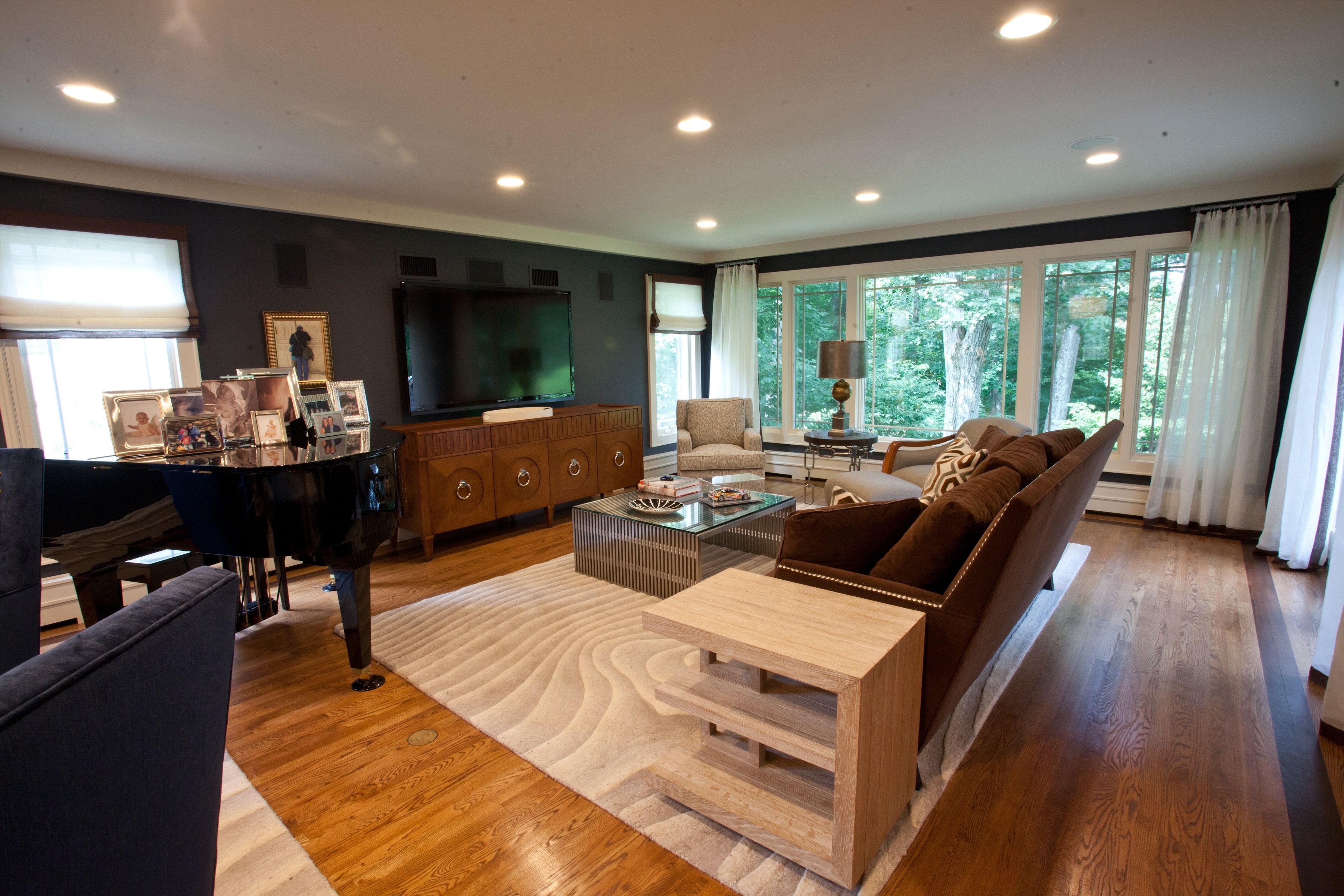 Modern Dark Gray Living Space With Art Deco Influences (View 19 of 20)