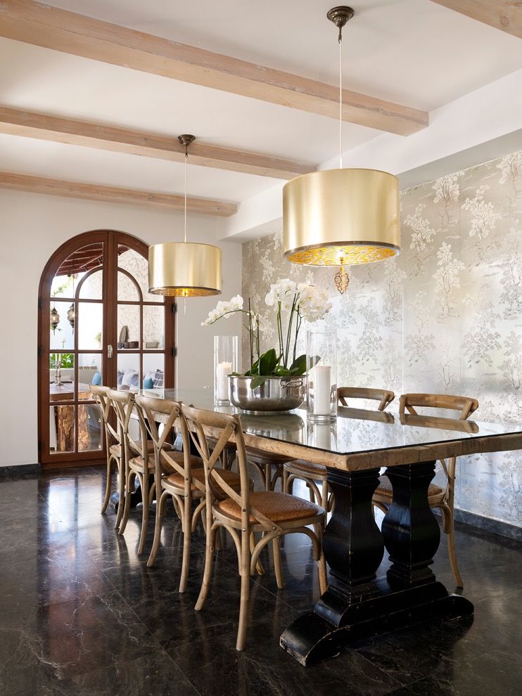 Tuscan Ethnical Dining Room With Classic Wood Chairs (View 13 of 15)