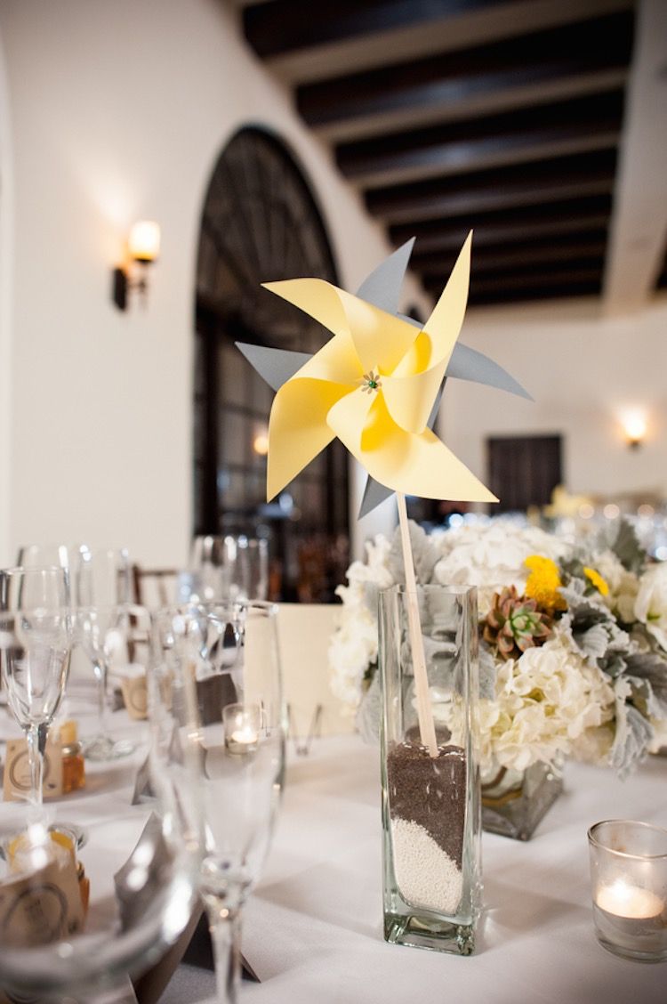 DIY Summer Centerpieces For Wedding With Paper Pinwheel (View 4 of 20)