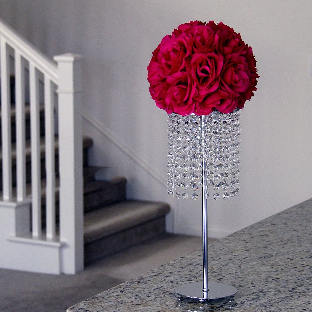 Glamour Kissing Balls On Top Of Crystal Stand Centerpiece (View 4 of 35)