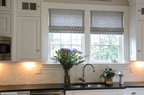 Chevron Roman Shades Pop In Black And White Curtain For Traditional Kitchen Window ?width=480