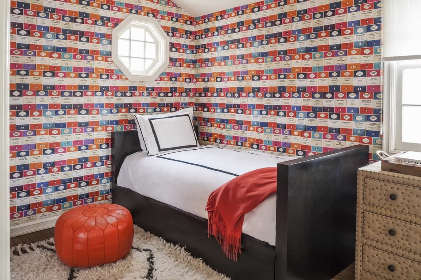 Contemporary Bedroom With Colorful Wallpaper Decoration (View 20 of 27)