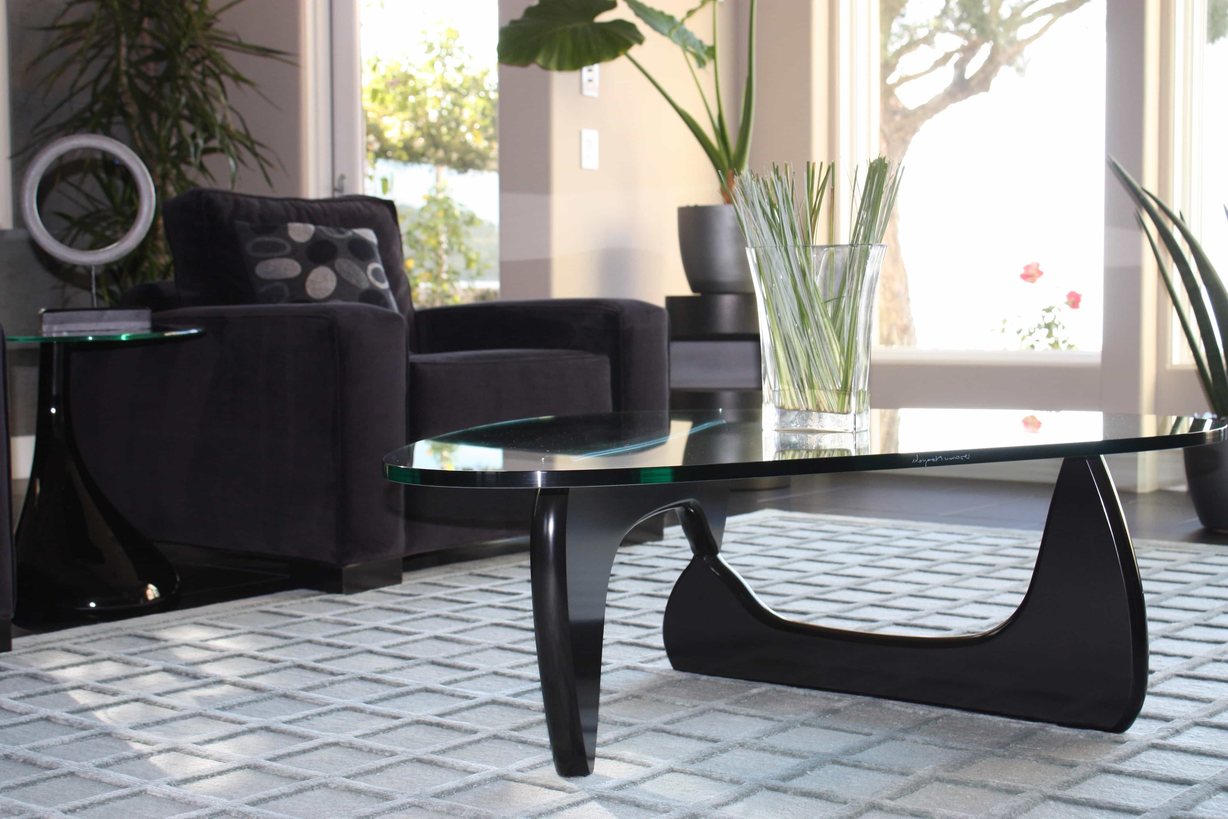 Glass Boomerang Coffee Table In Modern Living Room  (View 12 of 32)