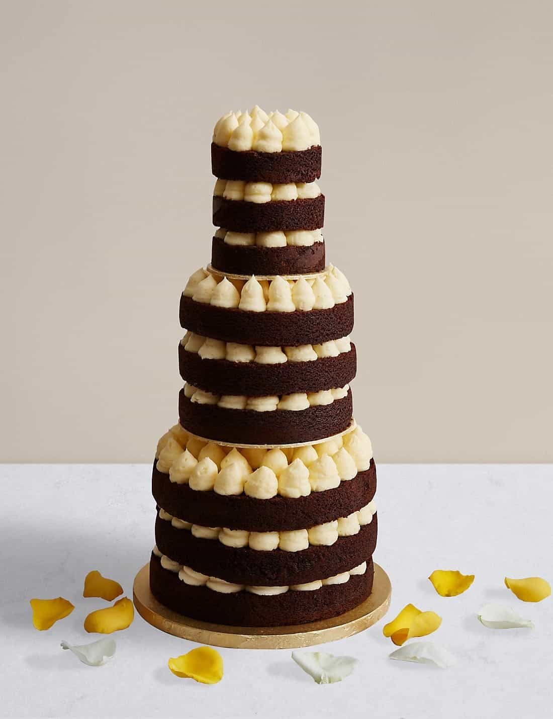 Naked Style Chocolate And Vanilla Wedding Cake (View 14 of 30)