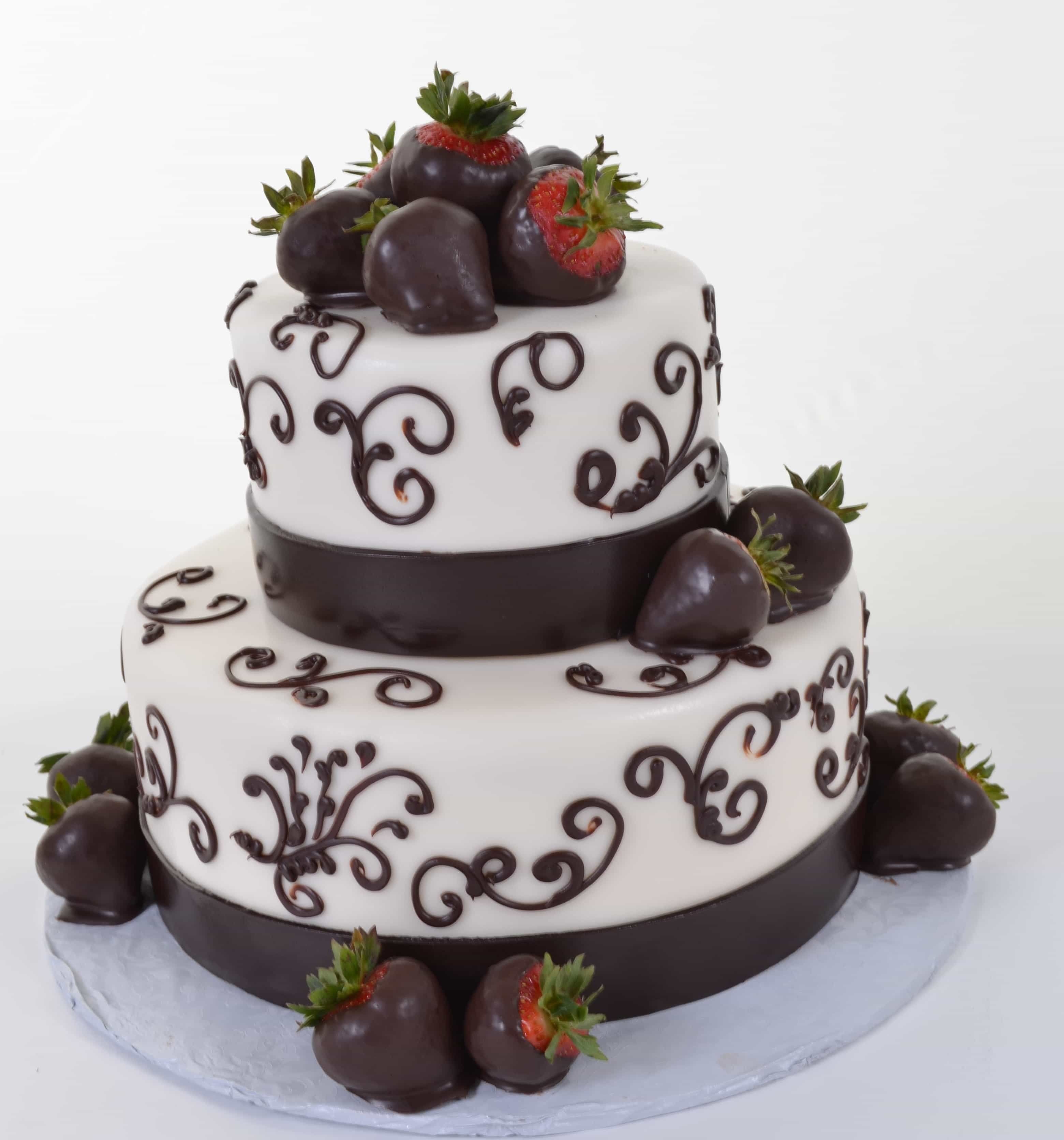 Strawberry With Chocolate Wedding Cake (View 1 of 30)