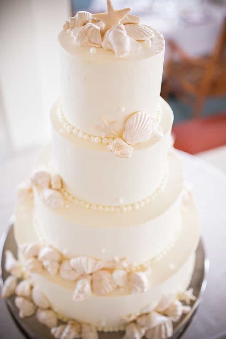 White Beach Theme Wedding Cakes (View 3 of 13)