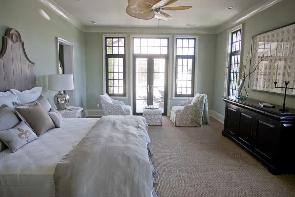 Brown Carpet Floor For Beach Style Coastal Bedroom Design (Photo 12 of 18)