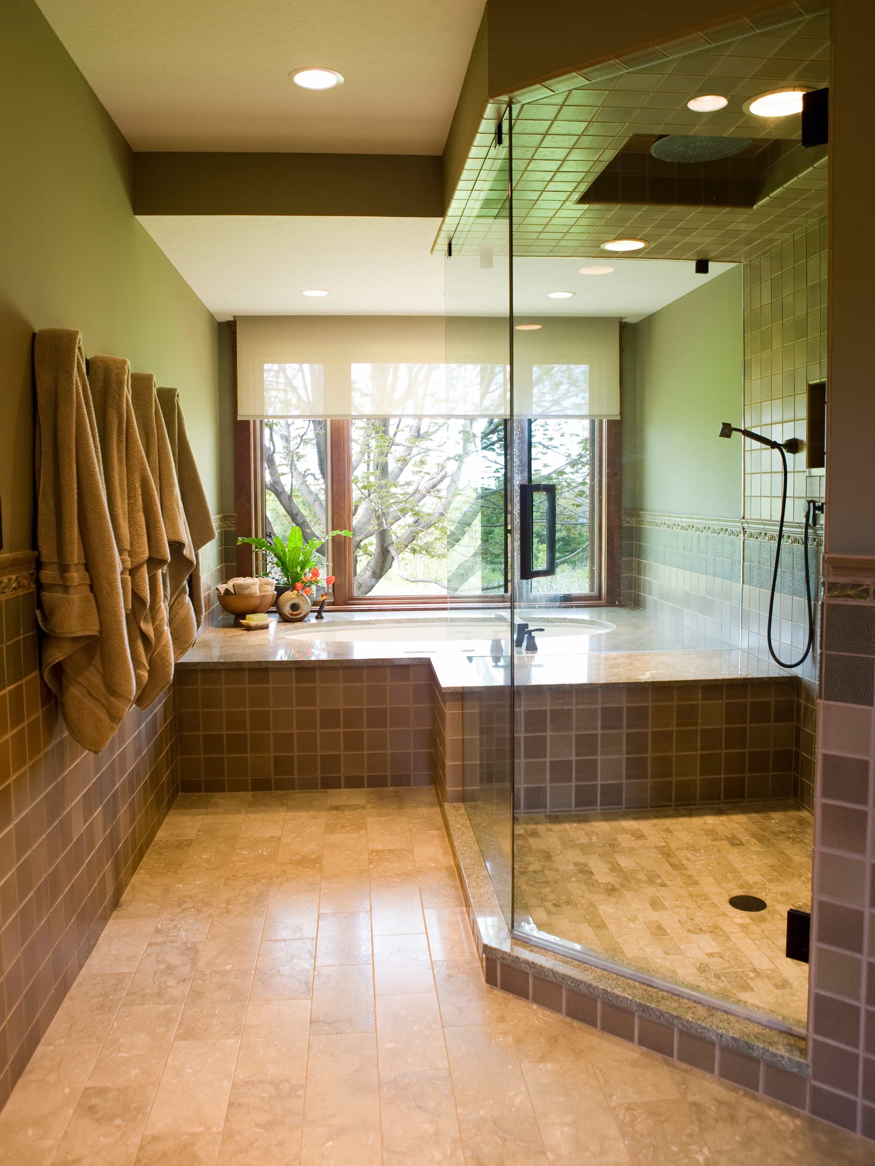 Glass Walk In Shower In Neutral Combo With Contemporary Bathroom (Photo 6 of 16)