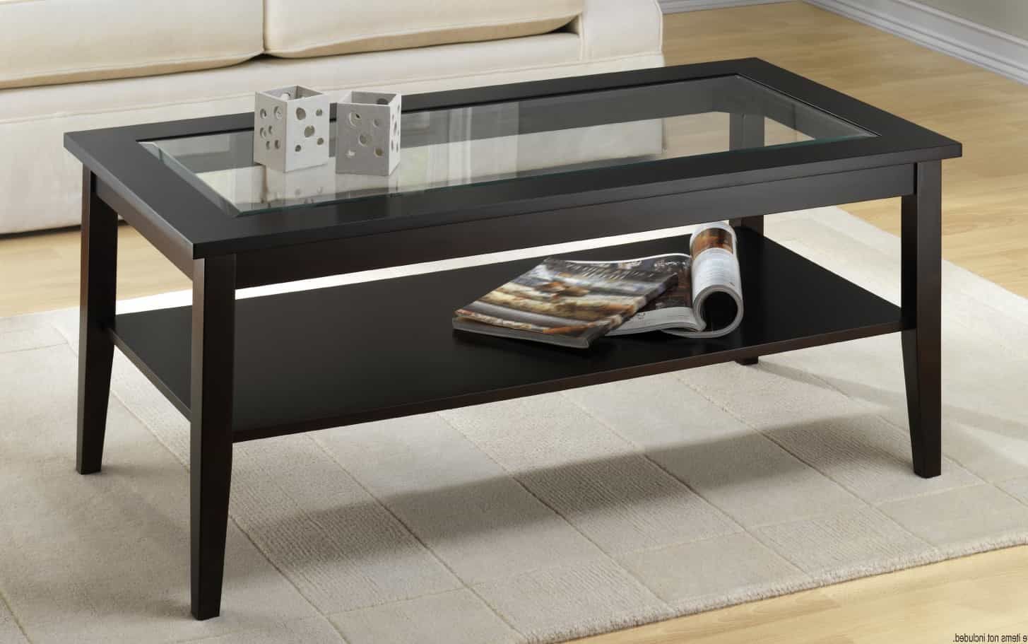 Modern Black Wood Coffee Table With Shelf (View 9 of 30)