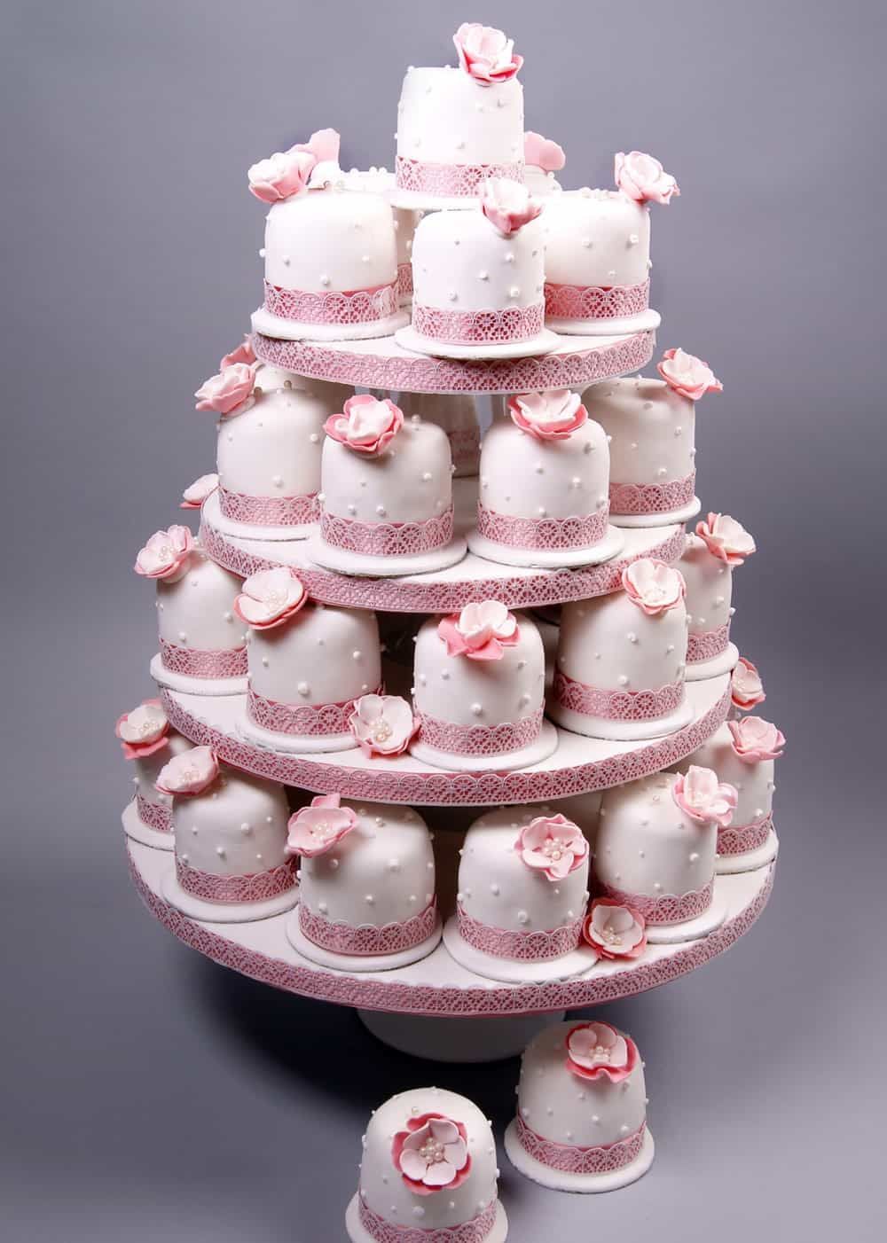 Pink Pink And White Floral Cupcake Tower (View 12 of 25)
