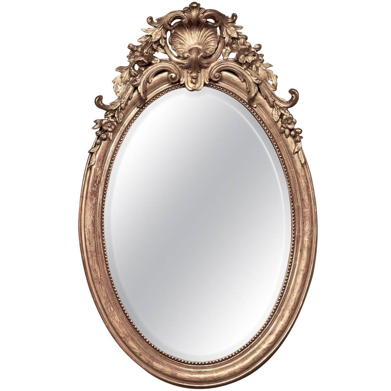 19th Century French Neoclassical Gilded Oval Mirror At 1stdibs Pertaining To French Oval Mirror (View 8 of 15)