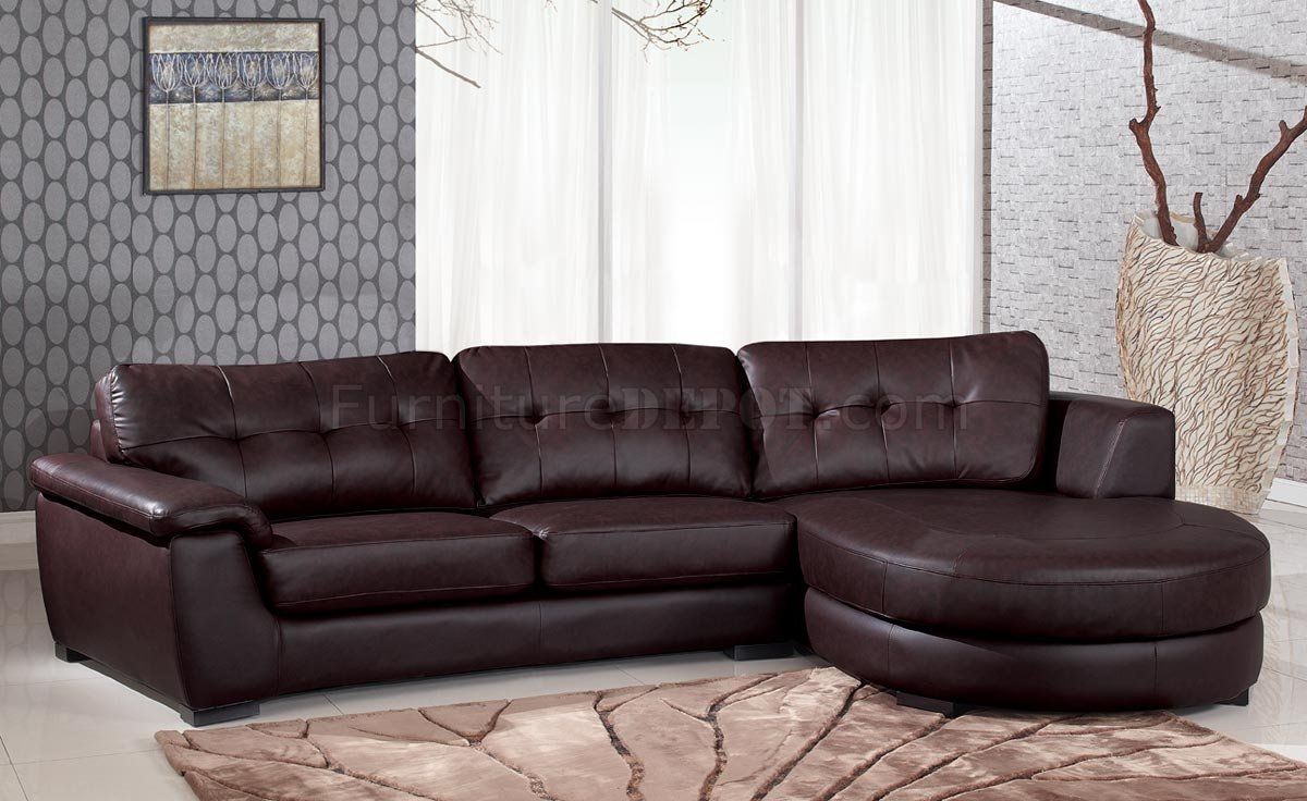 3612 Sectional Sofa In Brown Leather Global With Comfortable Sectional Sofa (View 3 of 15)