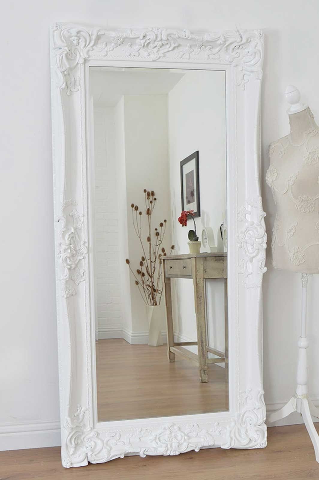 6ft X 3ft 183cm X 91cm Large Frame White Antique Design Ornate Big Intended For Large White Antique Mirror (Photo 2 of 15)